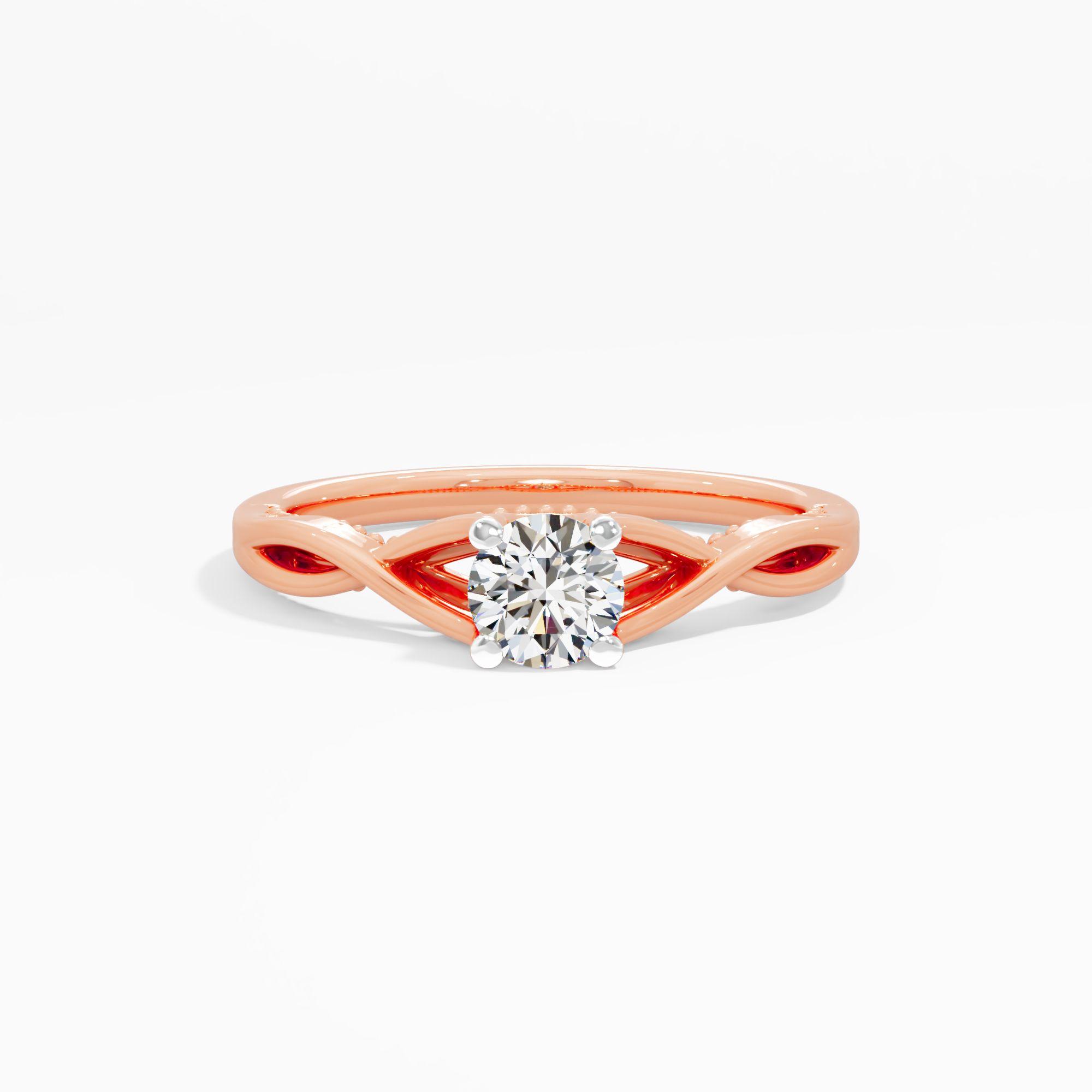 Twisted Veil Solitaire Diamond Ring