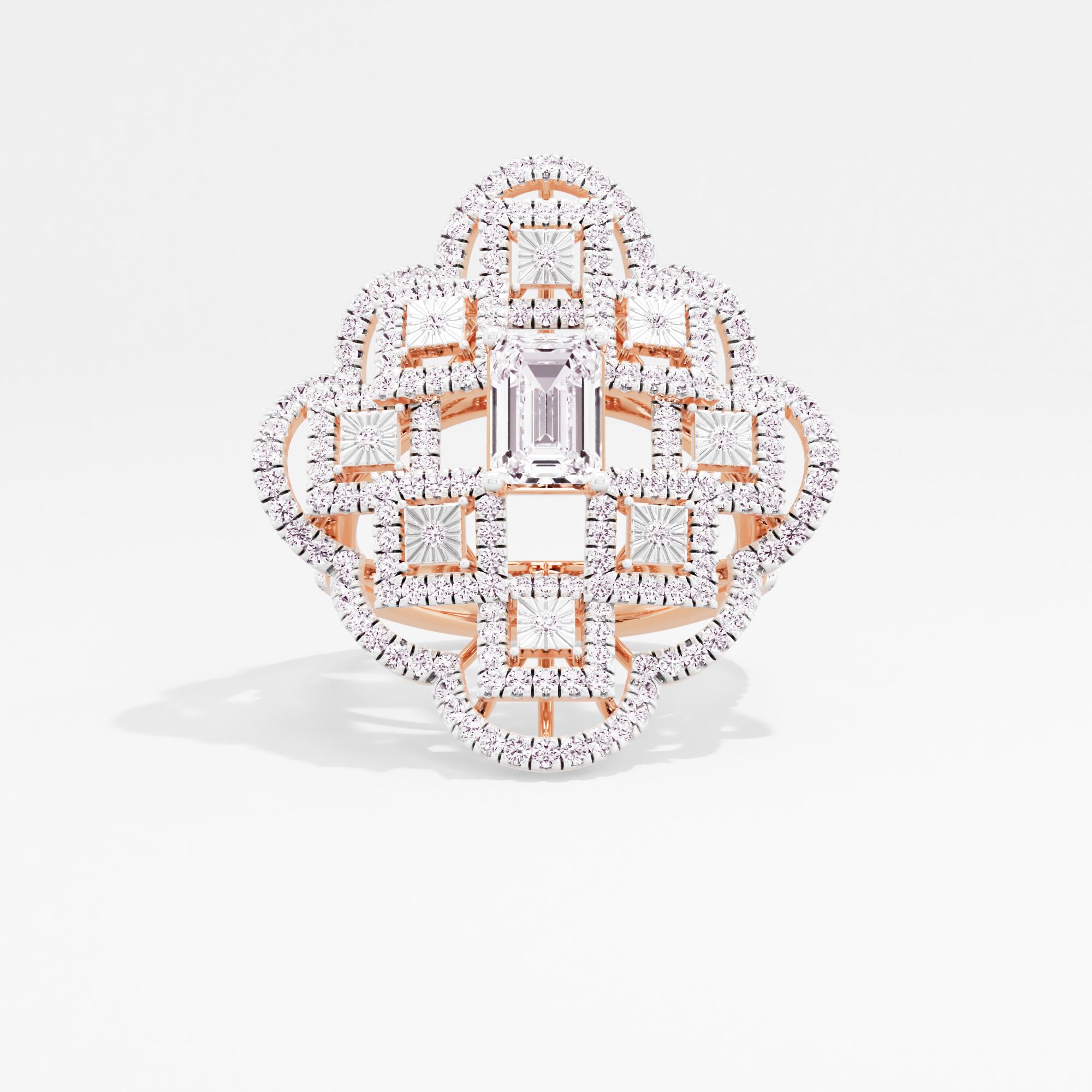 Glittering Medley Solitaire Cocktail Ring
