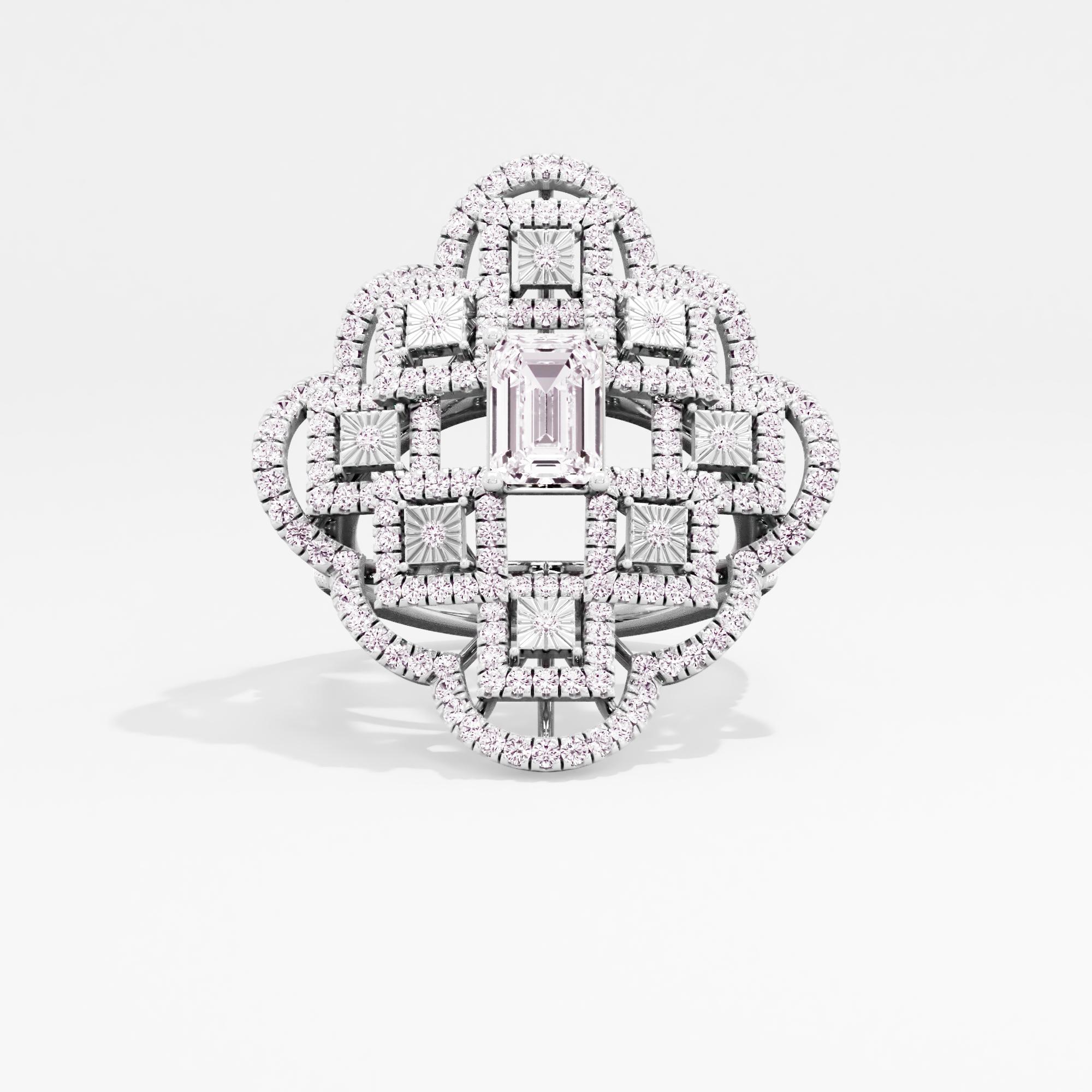 Glittering Medley Solitaire Cocktail Ring