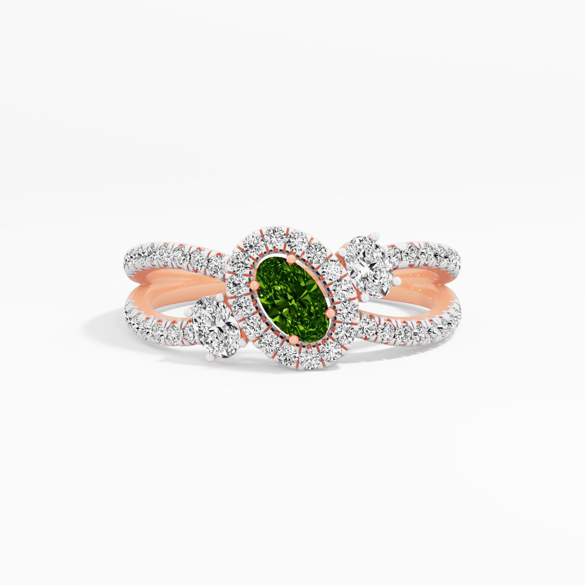Midnight Allure 3 Stone Halo Ring