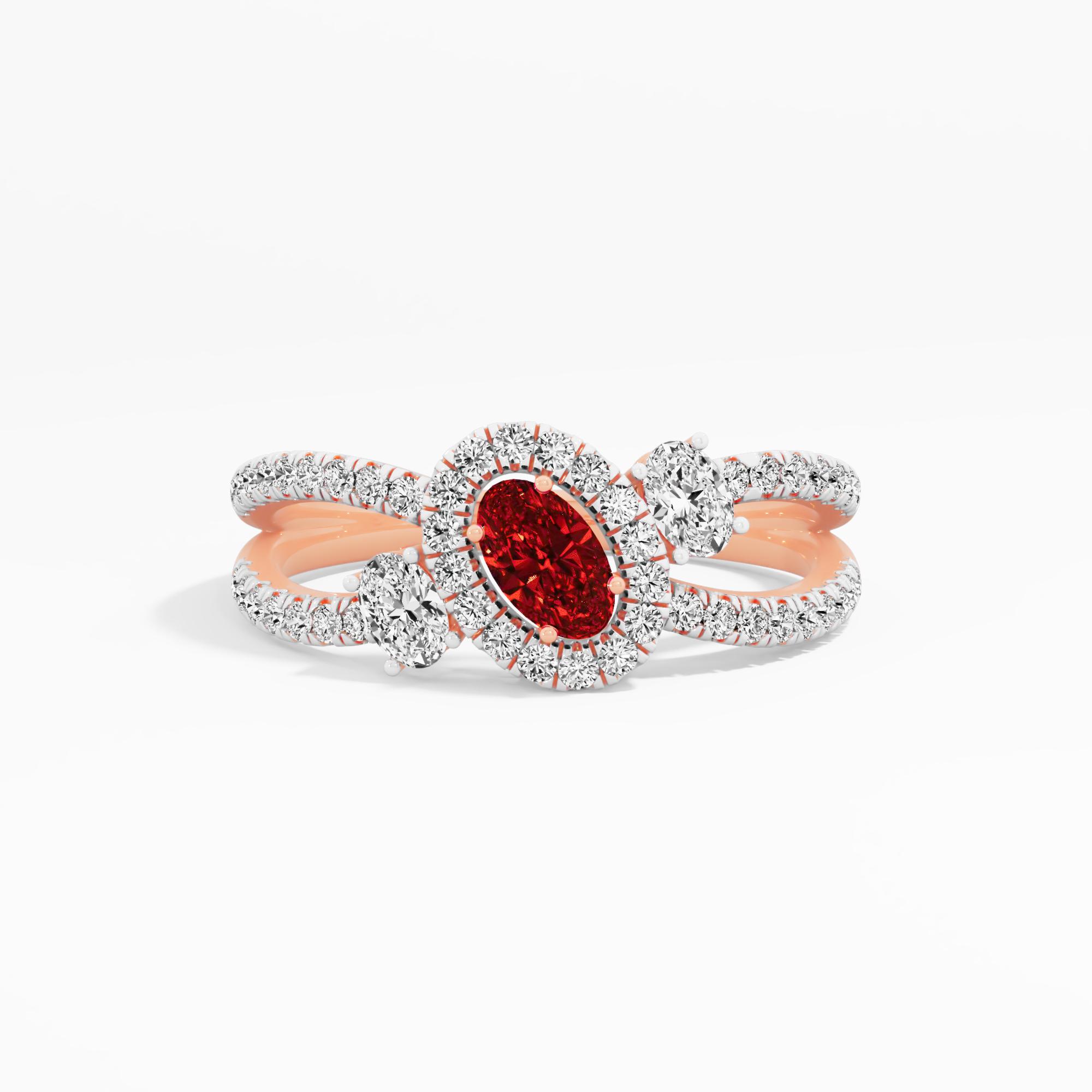 Midnight Allure 3 Stone Halo Ring