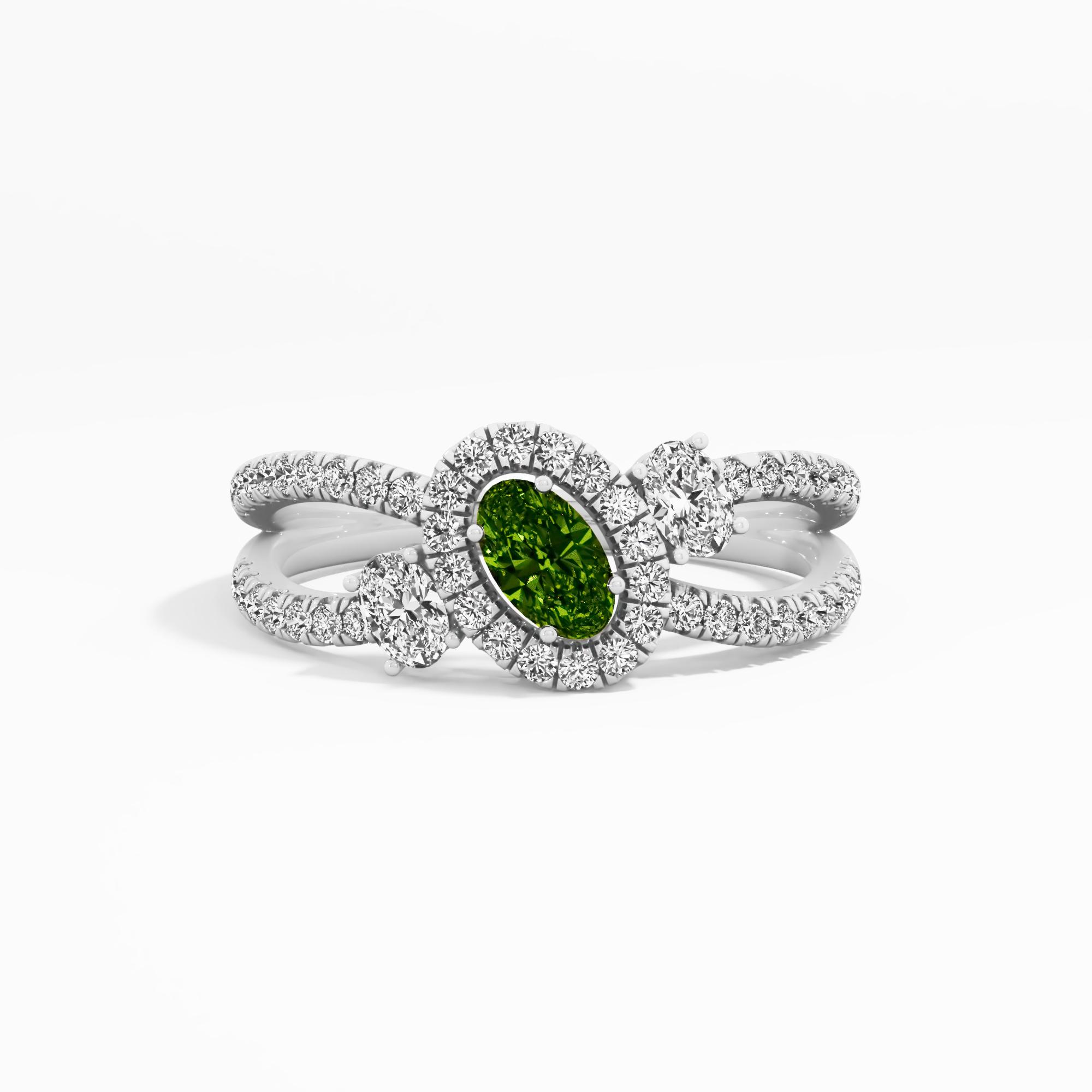 Midnight Allure 3 Stone Halo Ring