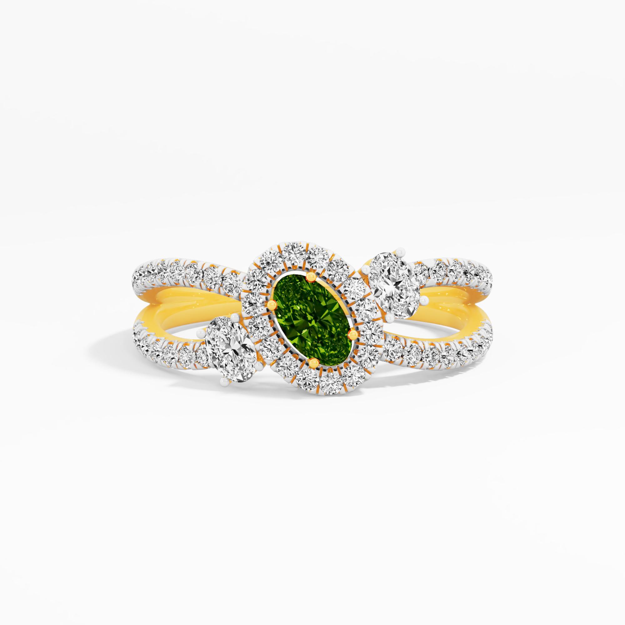 Midnight Allure 3 Stone Halo Ring