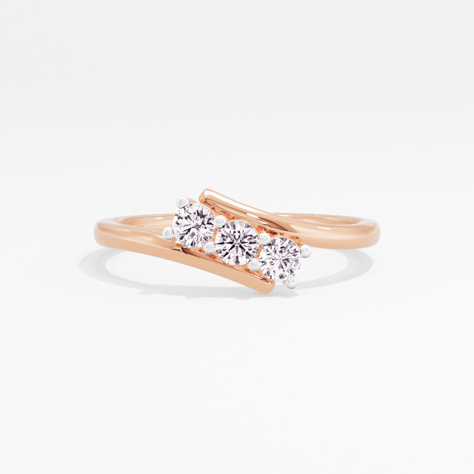 Flawless Serendipity 3 Stone Ring