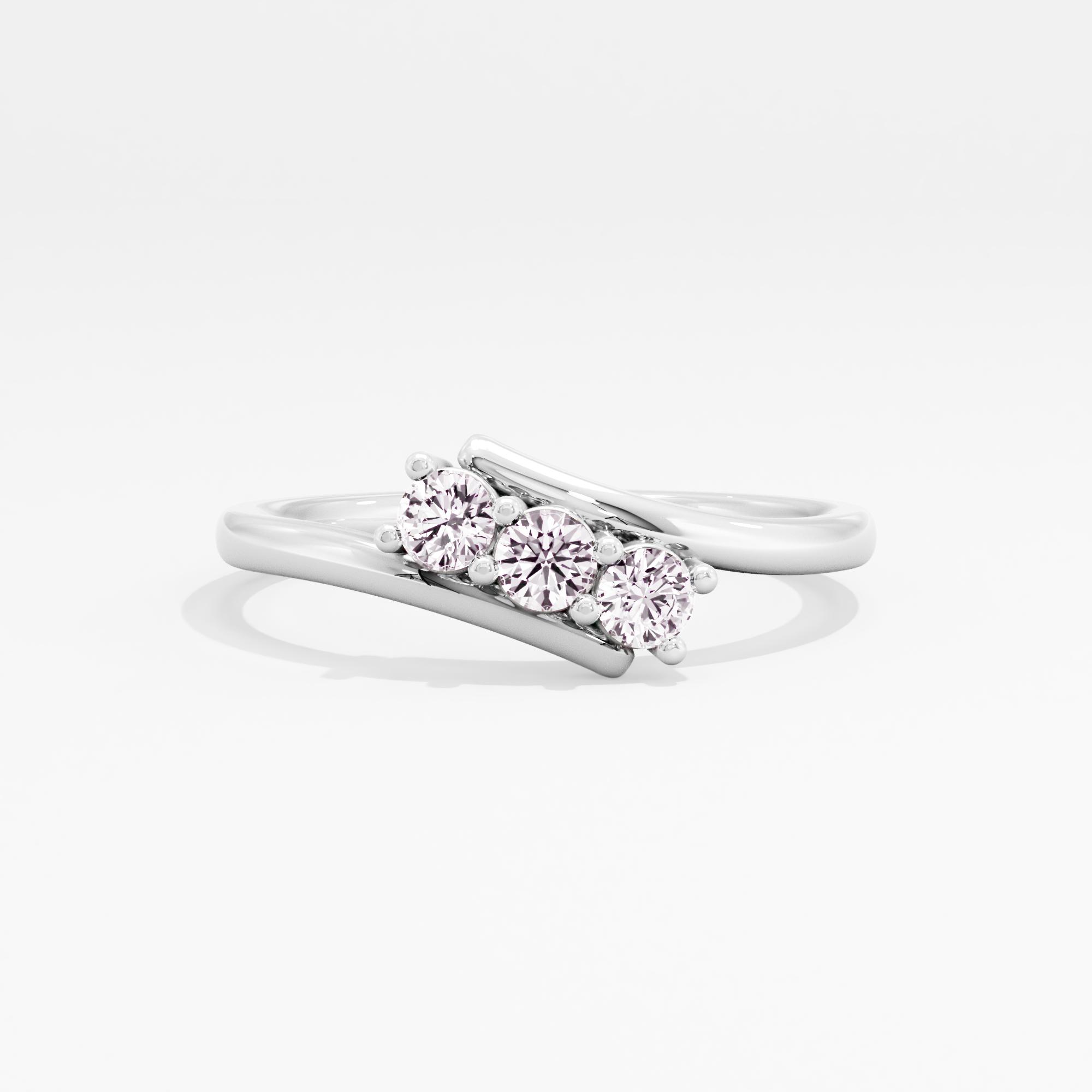 Flawless Serendipity 3 Stone Ring