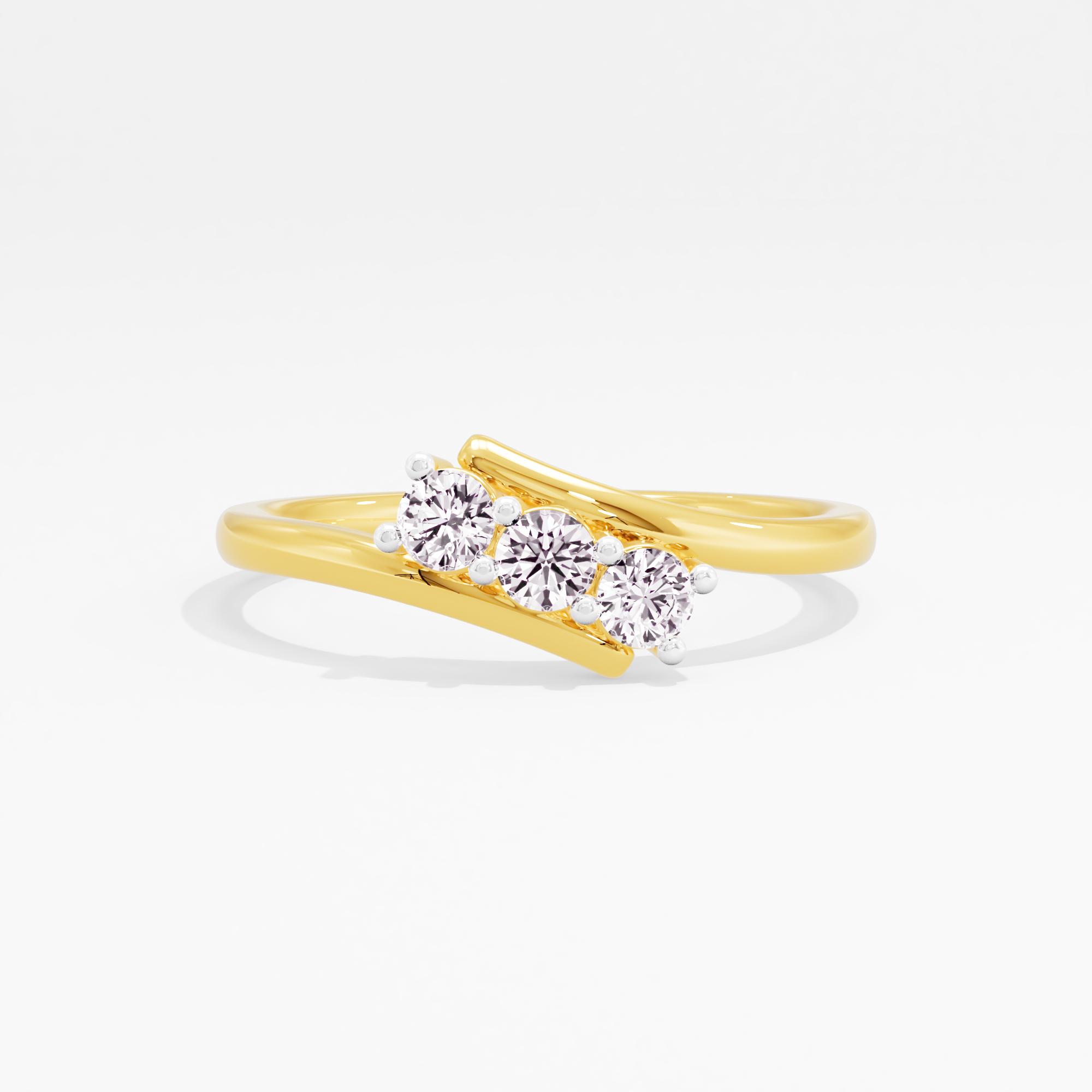 Flawless Serendipity 3 Stone Ring