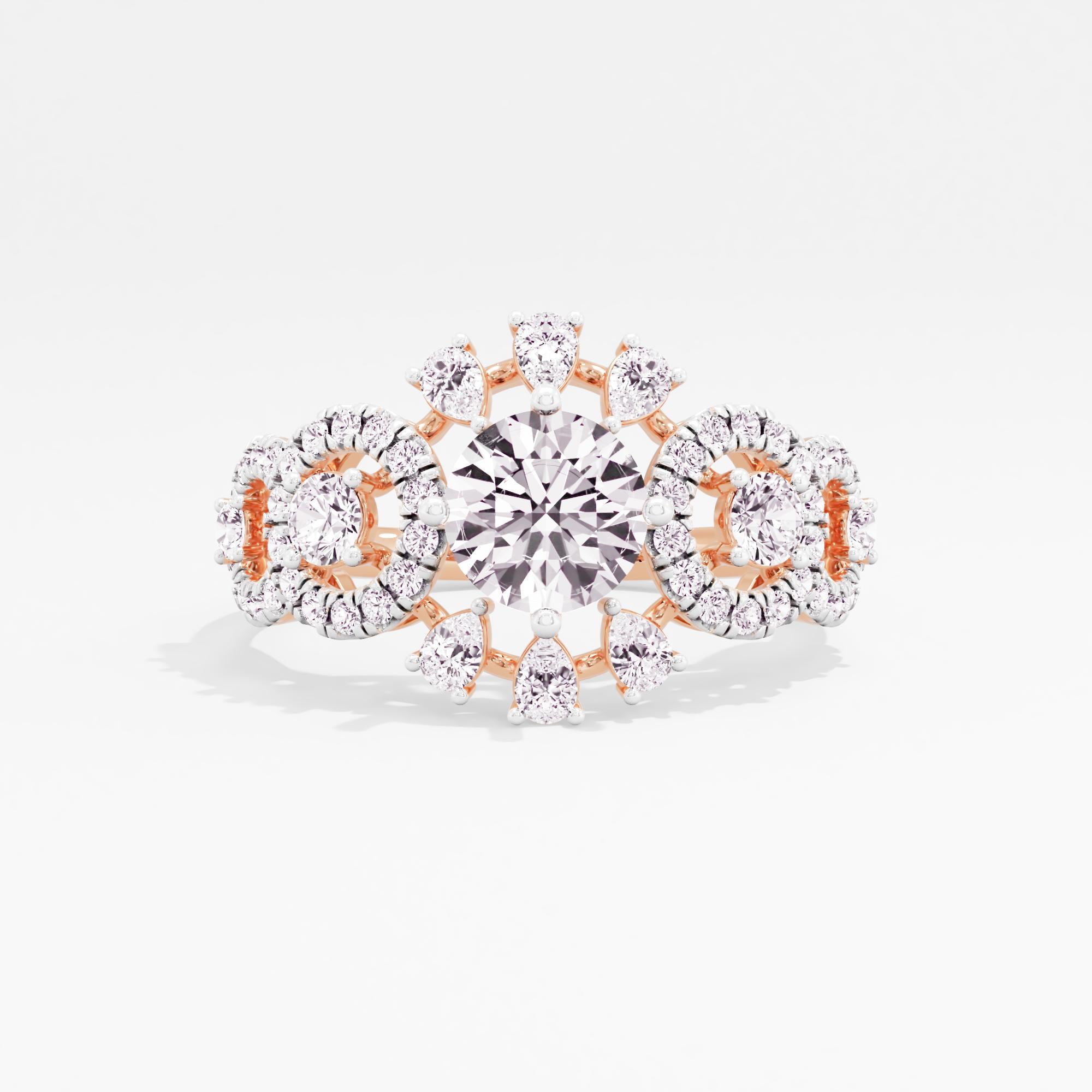 Twilight Glow 5 Stone Halo Cocktail Ring