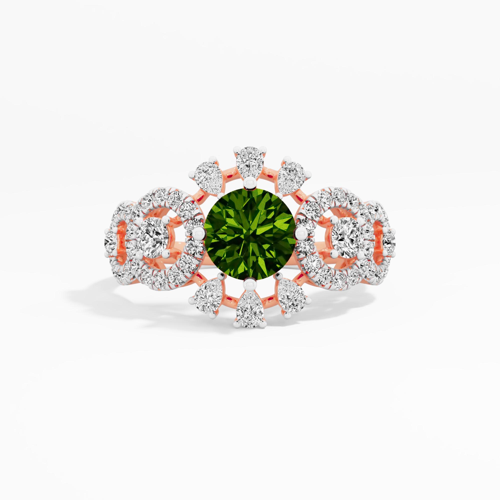 Twilight Glow 5 Stone Halo Cocktail Ring