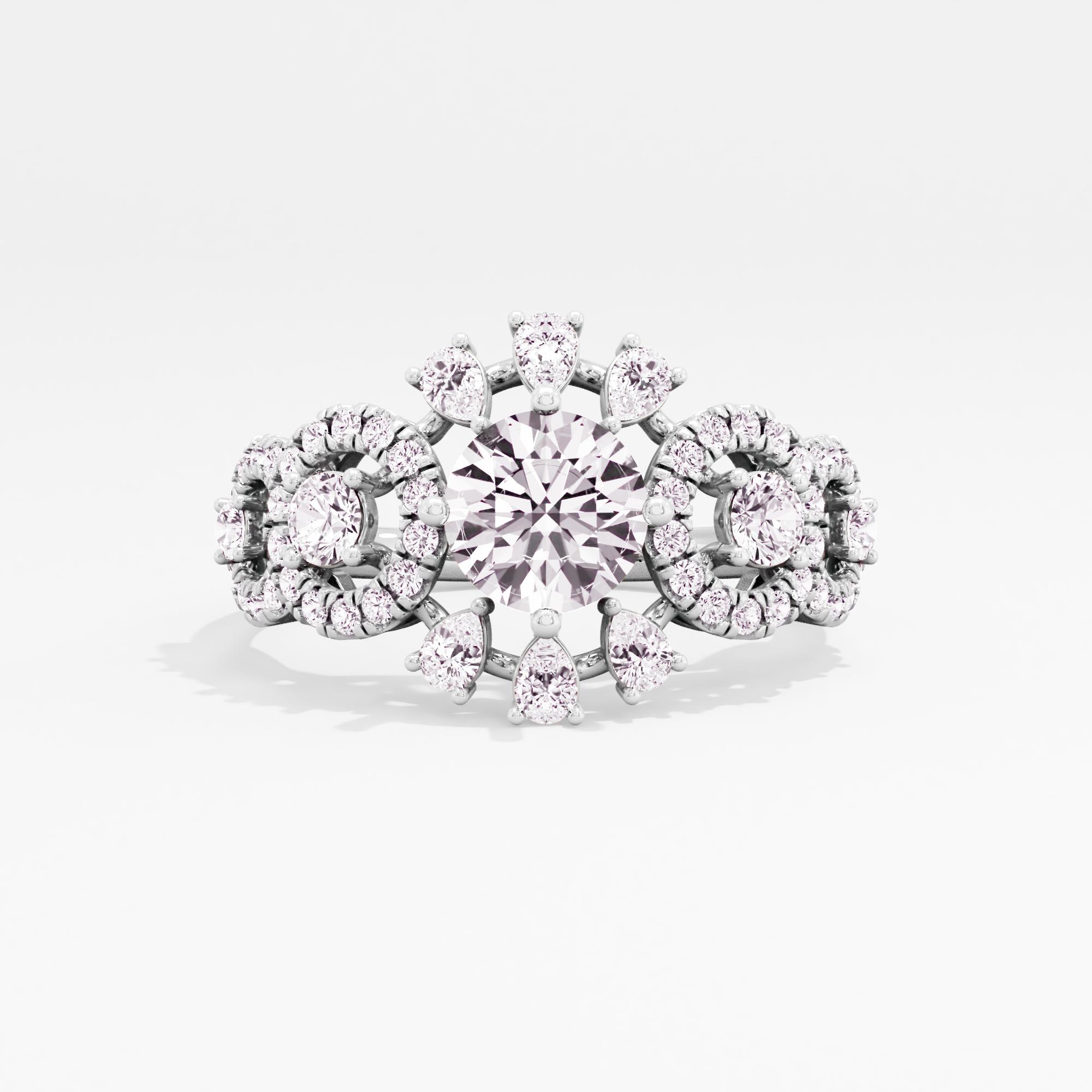 Twilight Glow 5 Stone Halo Cocktail Ring