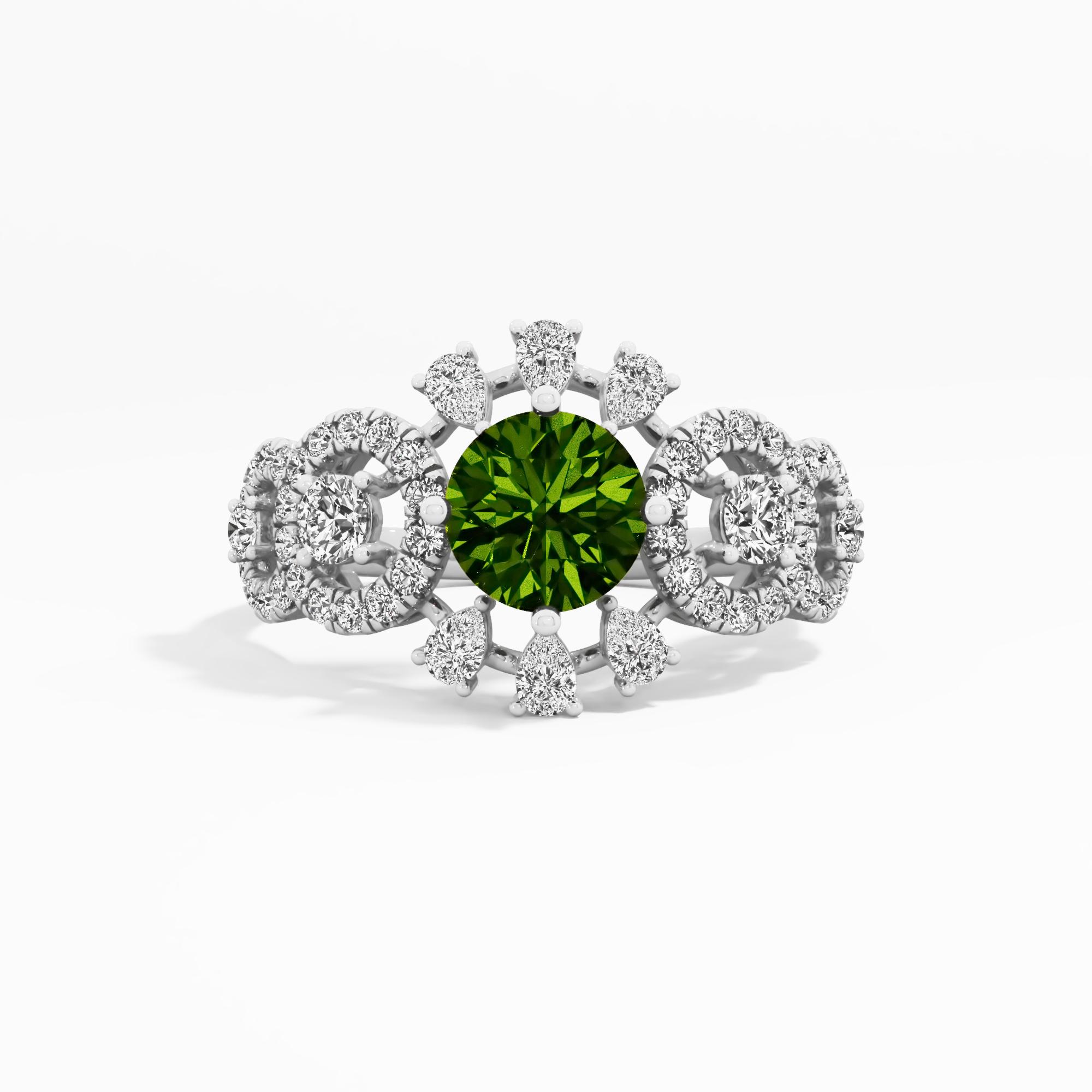 Twilight Glow 5 Stone Halo Cocktail Ring