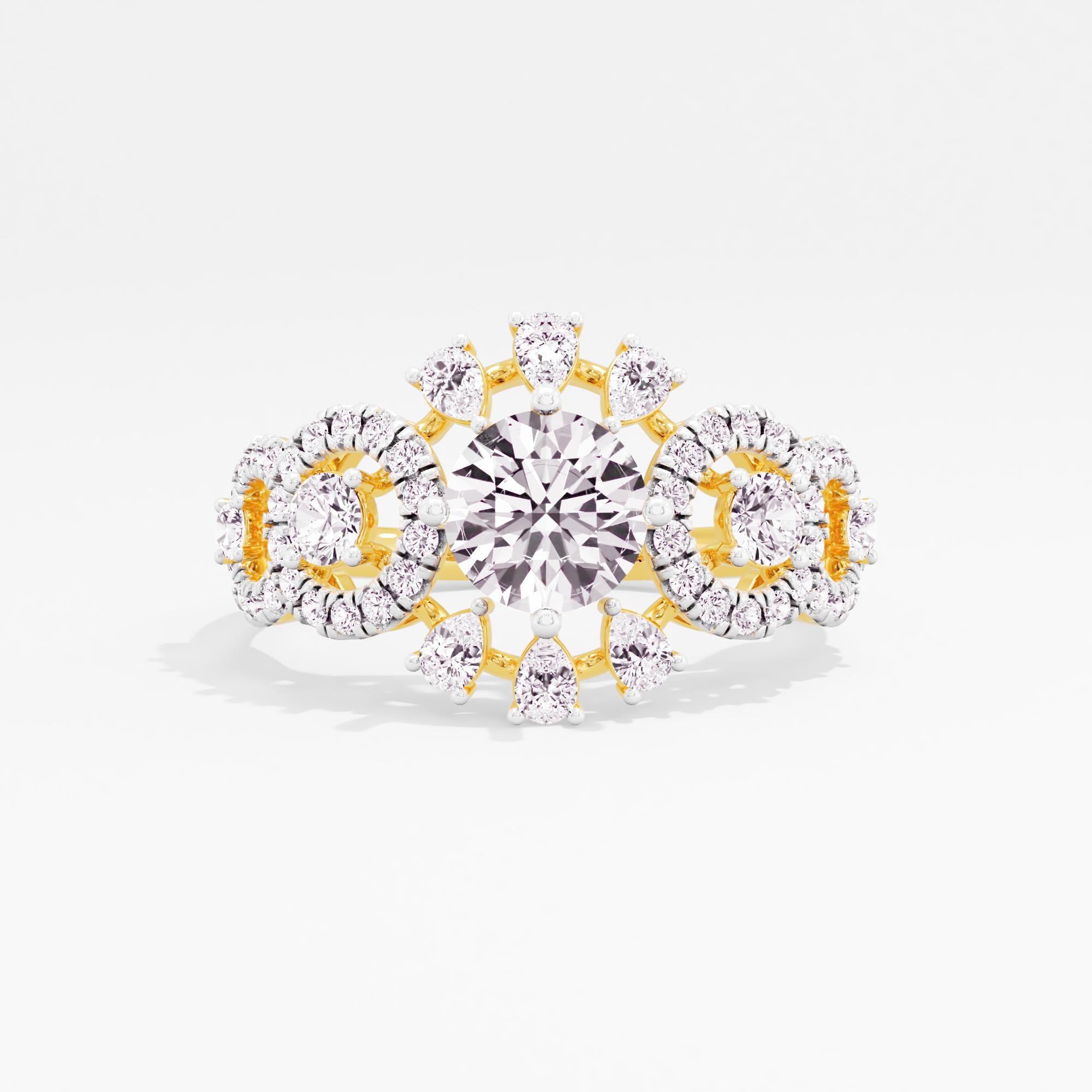 Twilight Glow 5 Stone Halo Cocktail Ring