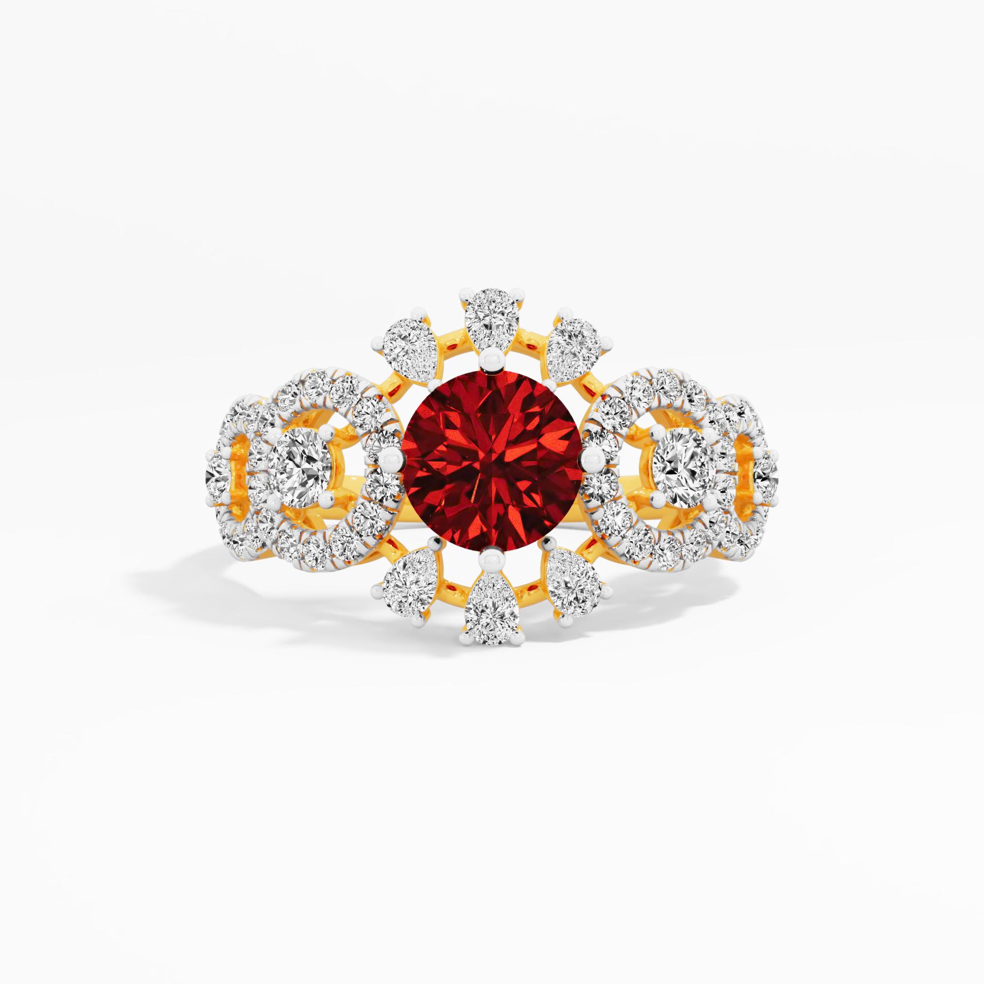 Twilight Glow 5 Stone Halo Cocktail Ring