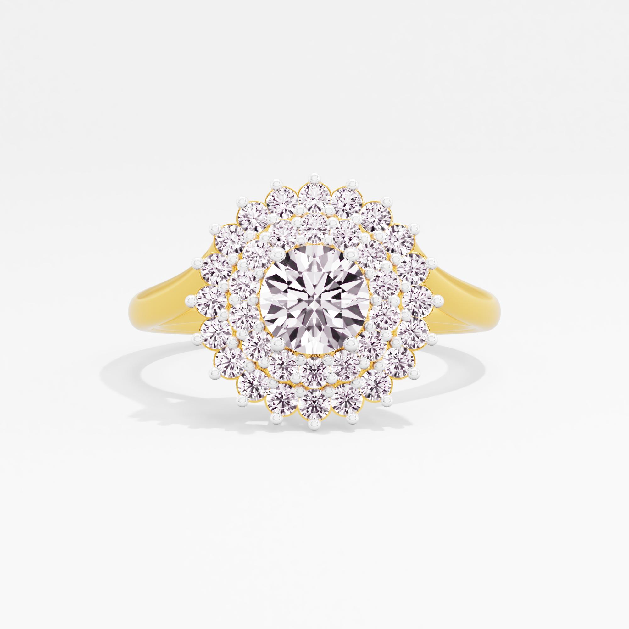Regal Luxe Sunburst Halo Cocktail Ring