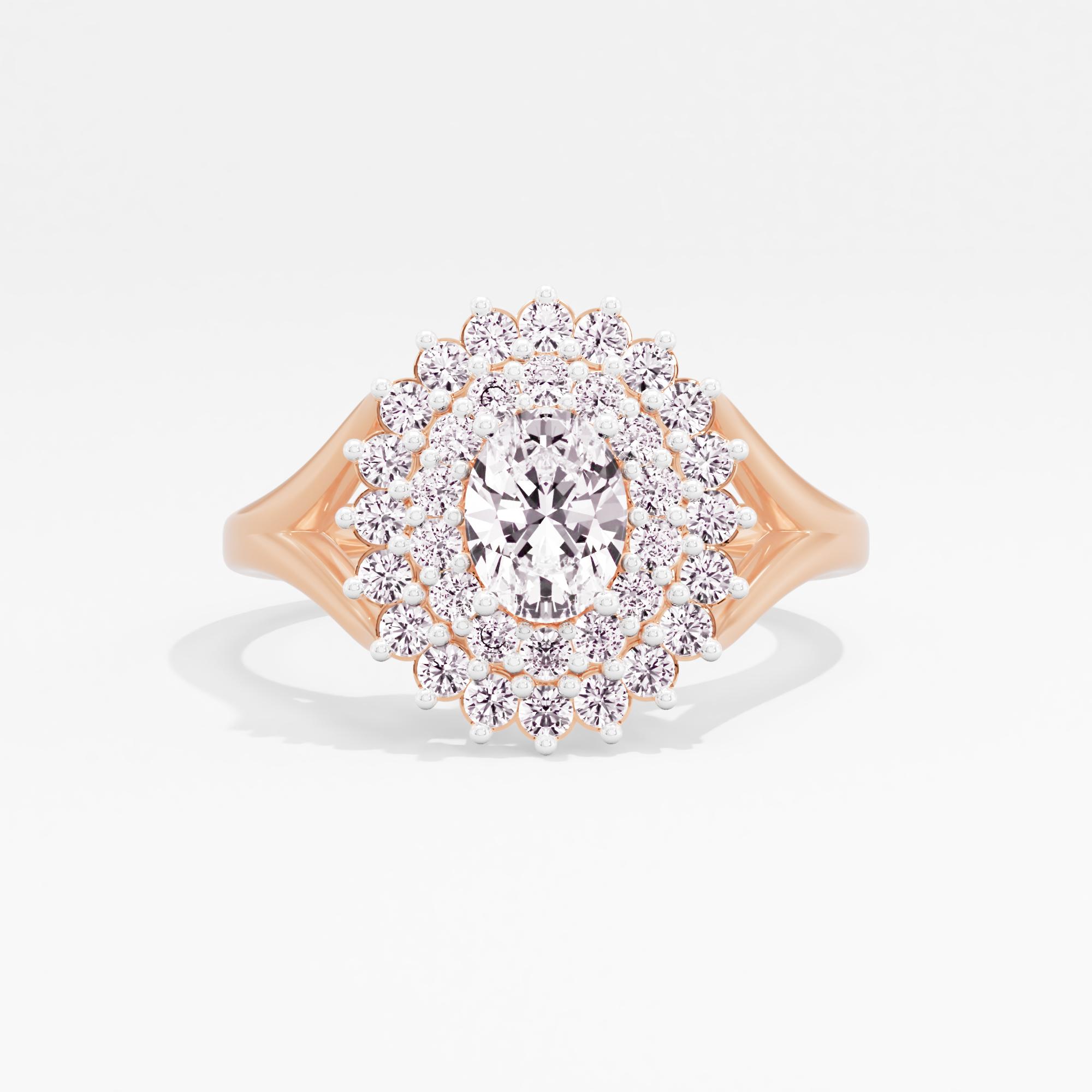 Luminous Spark Sunburst Halo Cocktail Ring