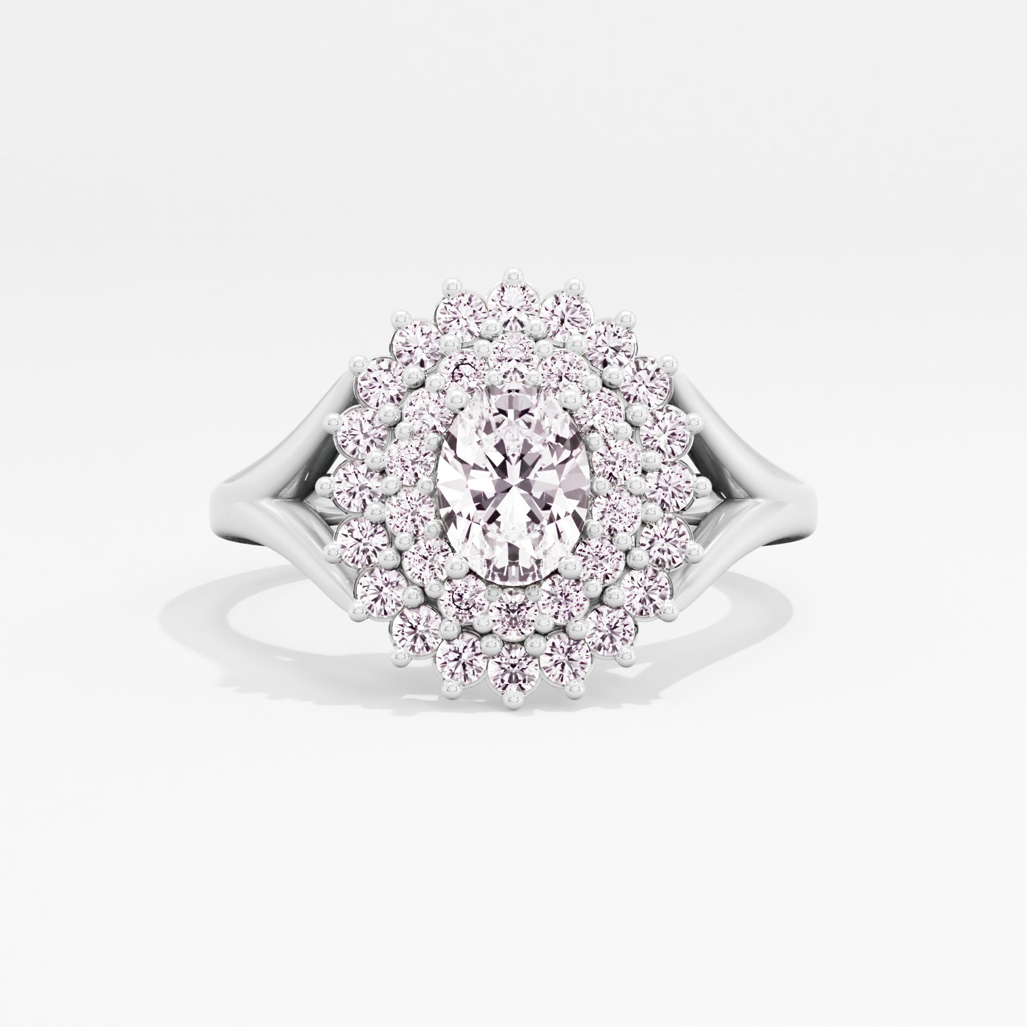 Luminous Spark Sunburst Halo Cocktail Ring