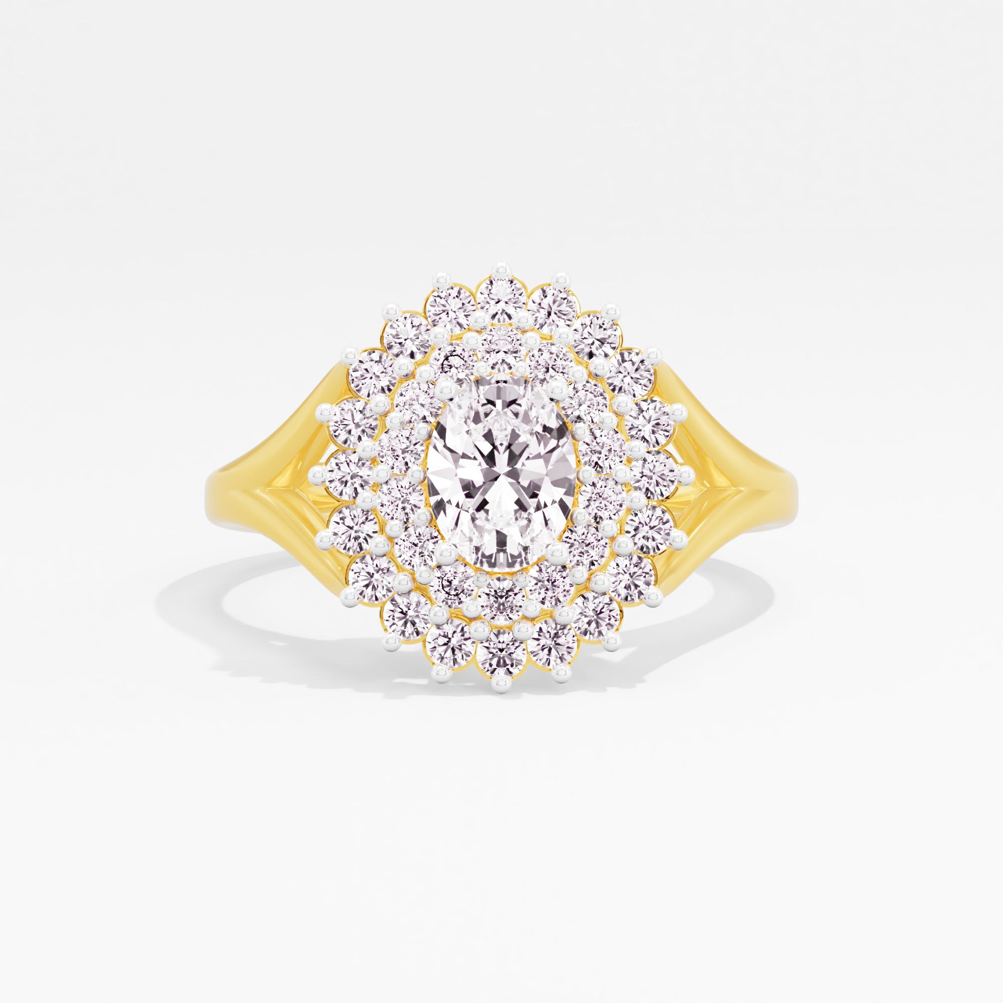 Luminous Spark Sunburst Halo Cocktail Ring