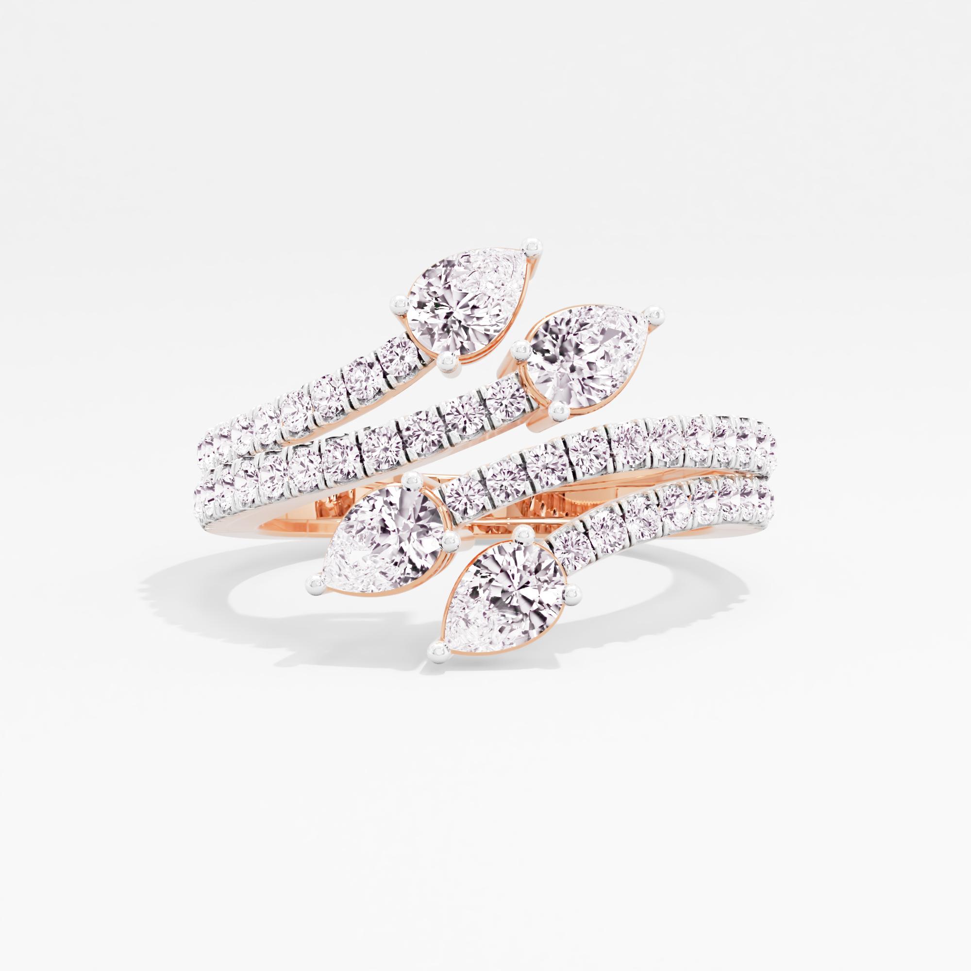 Luminous Whirl Duet 2 Stone Wrap Ring