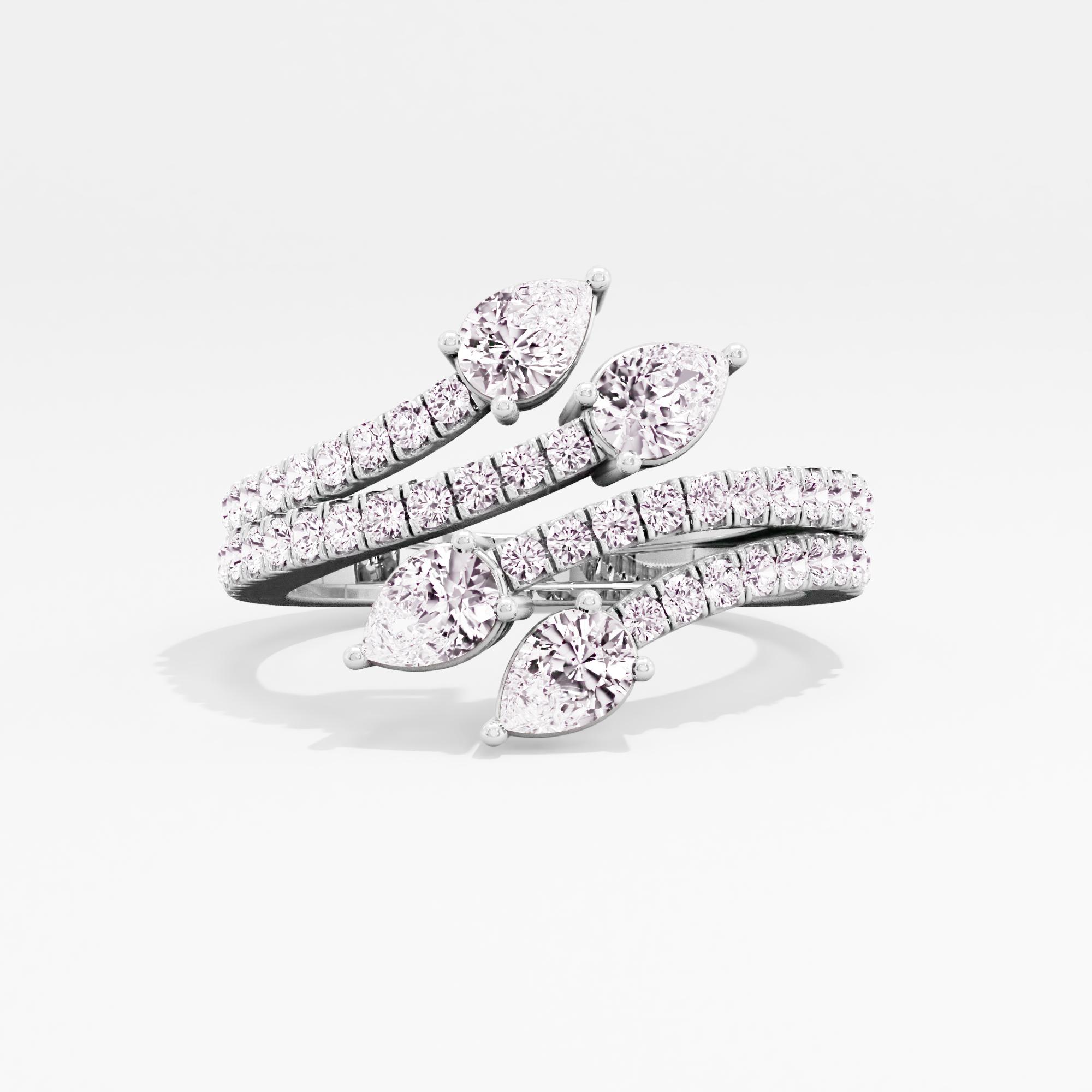 Luminous Whirl Duet 2 Stone Wrap Ring