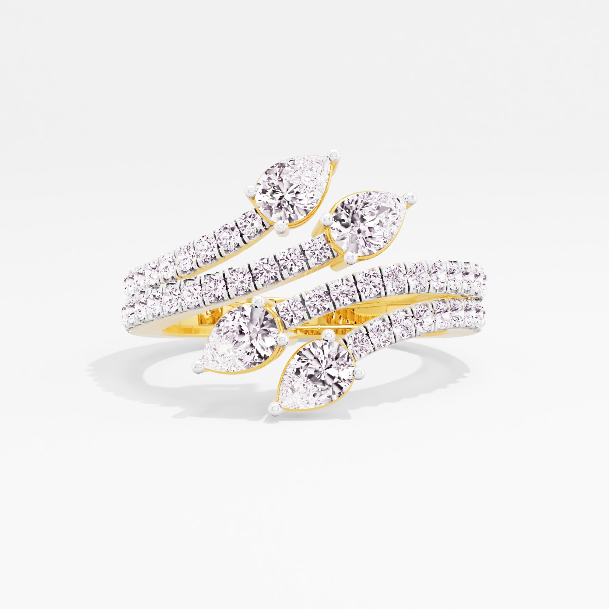 Luminous Whirl Duet 2 Stone Wrap Ring