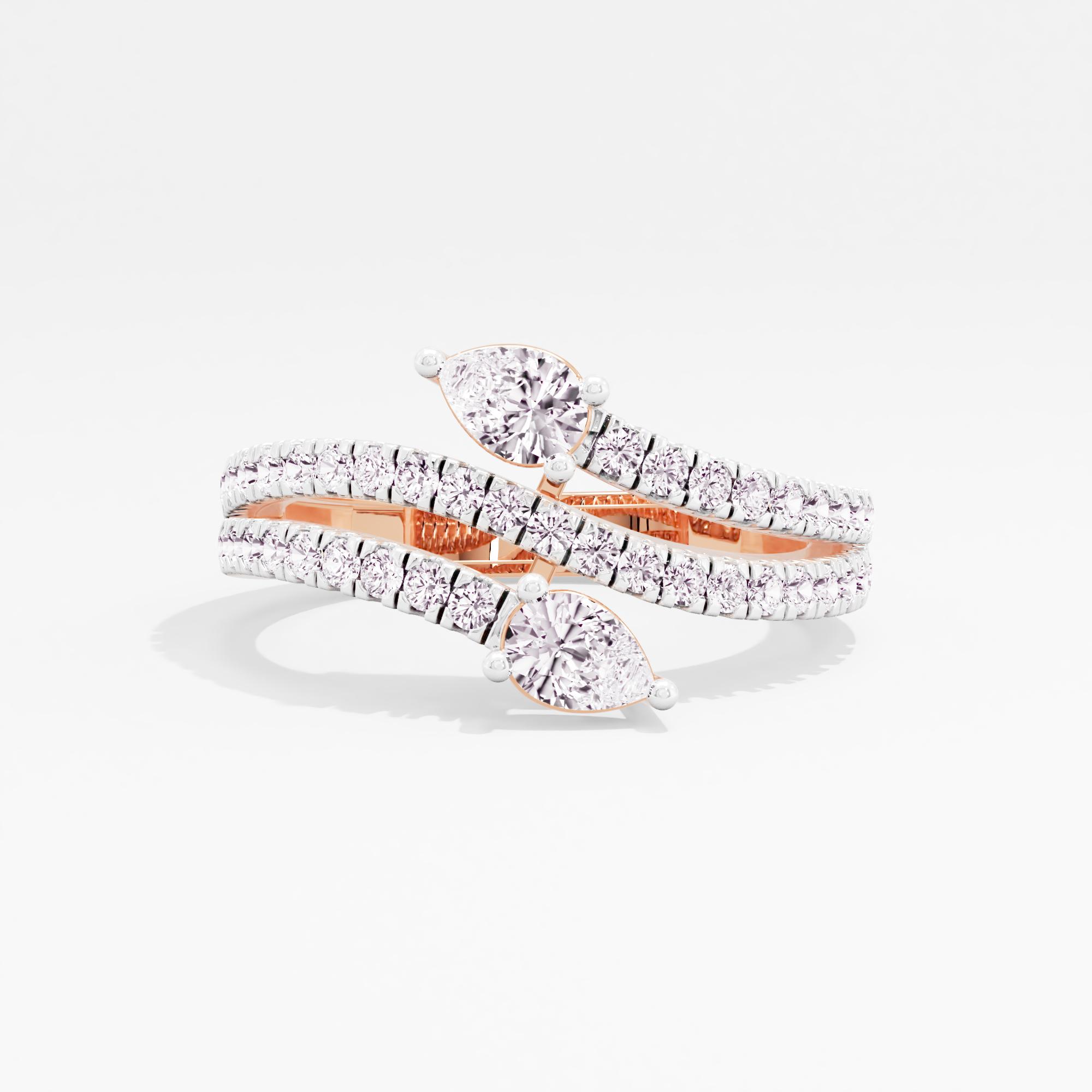 Luminous Whirl 2 Stone Wrap Ring