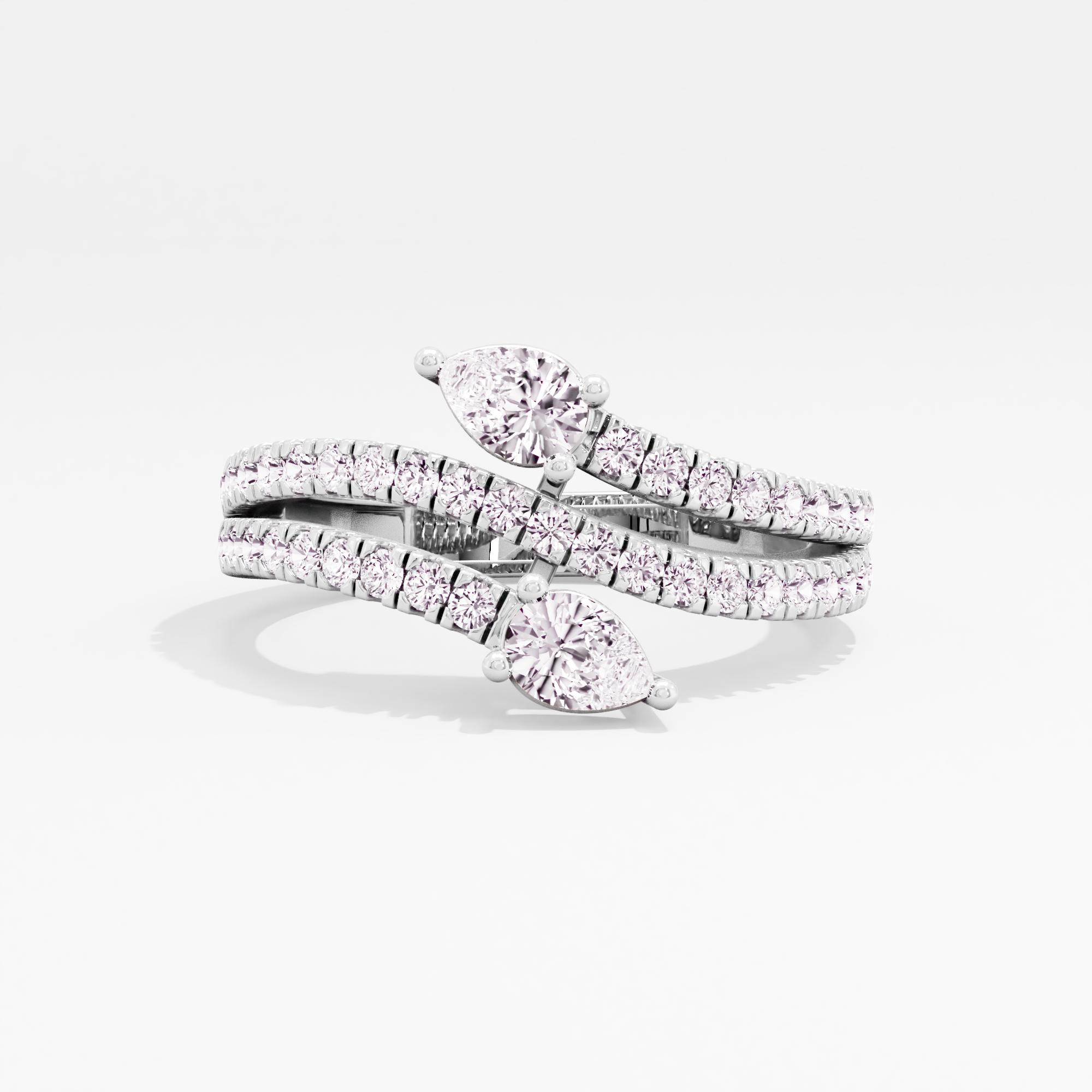 Luminous Whirl 2 Stone Wrap Ring