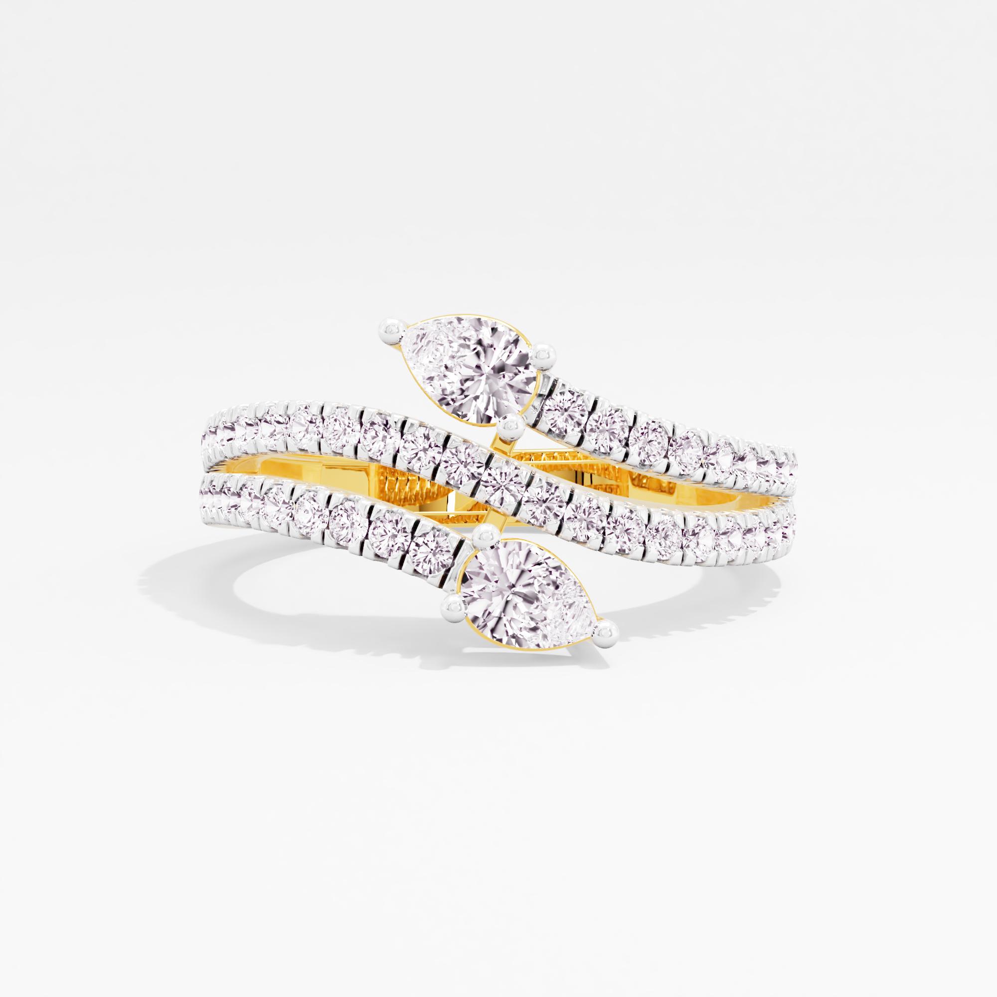 Luminous Whirl 2 Stone Wrap Ring