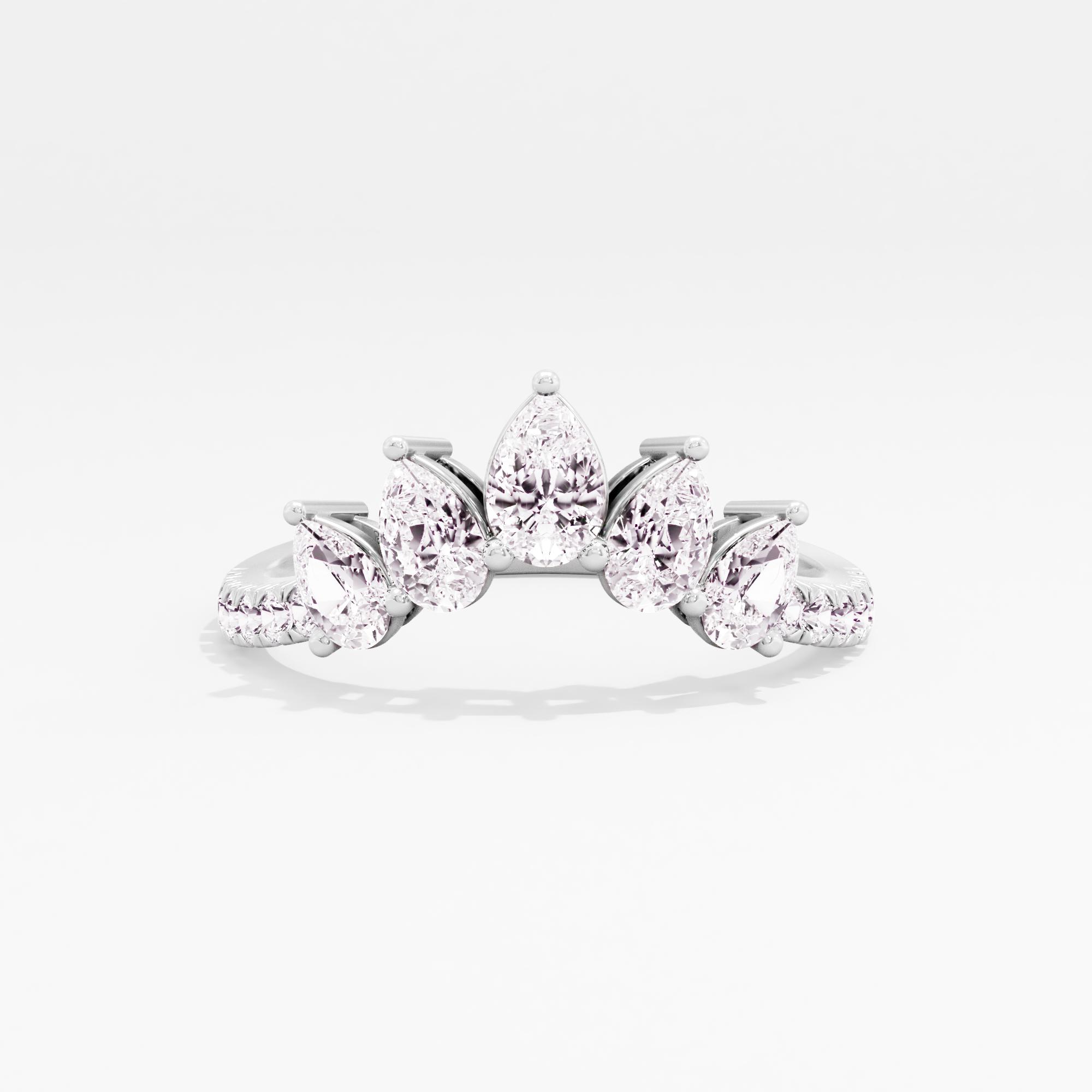 True V-ow 5 Stone Chevron Ring