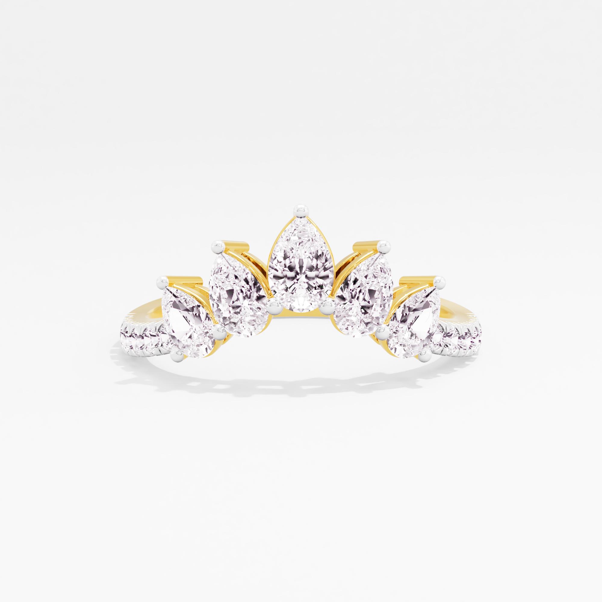 True V-ow 5 Stone Chevron Ring