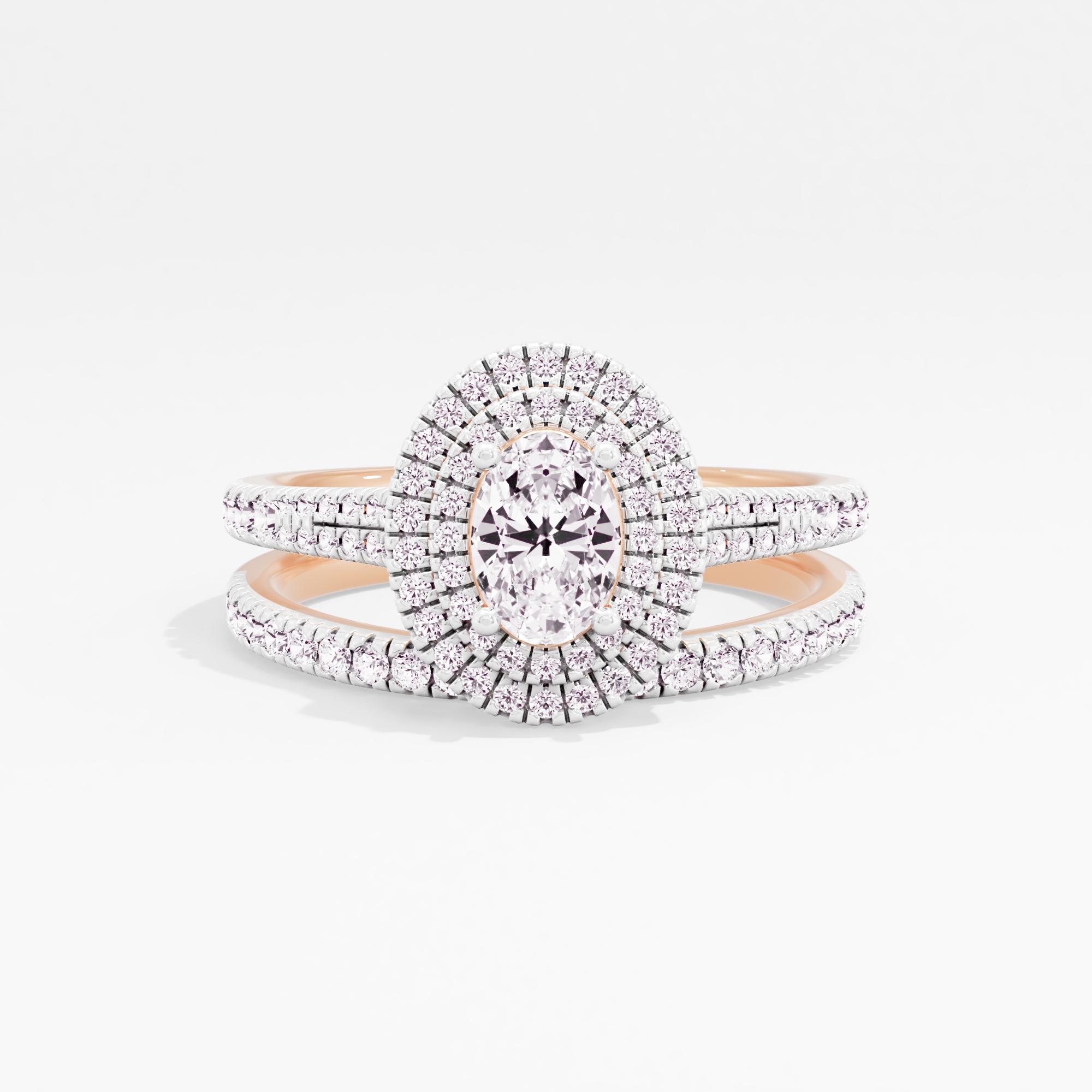 Elysian Glow Halo Bridal Ring Set