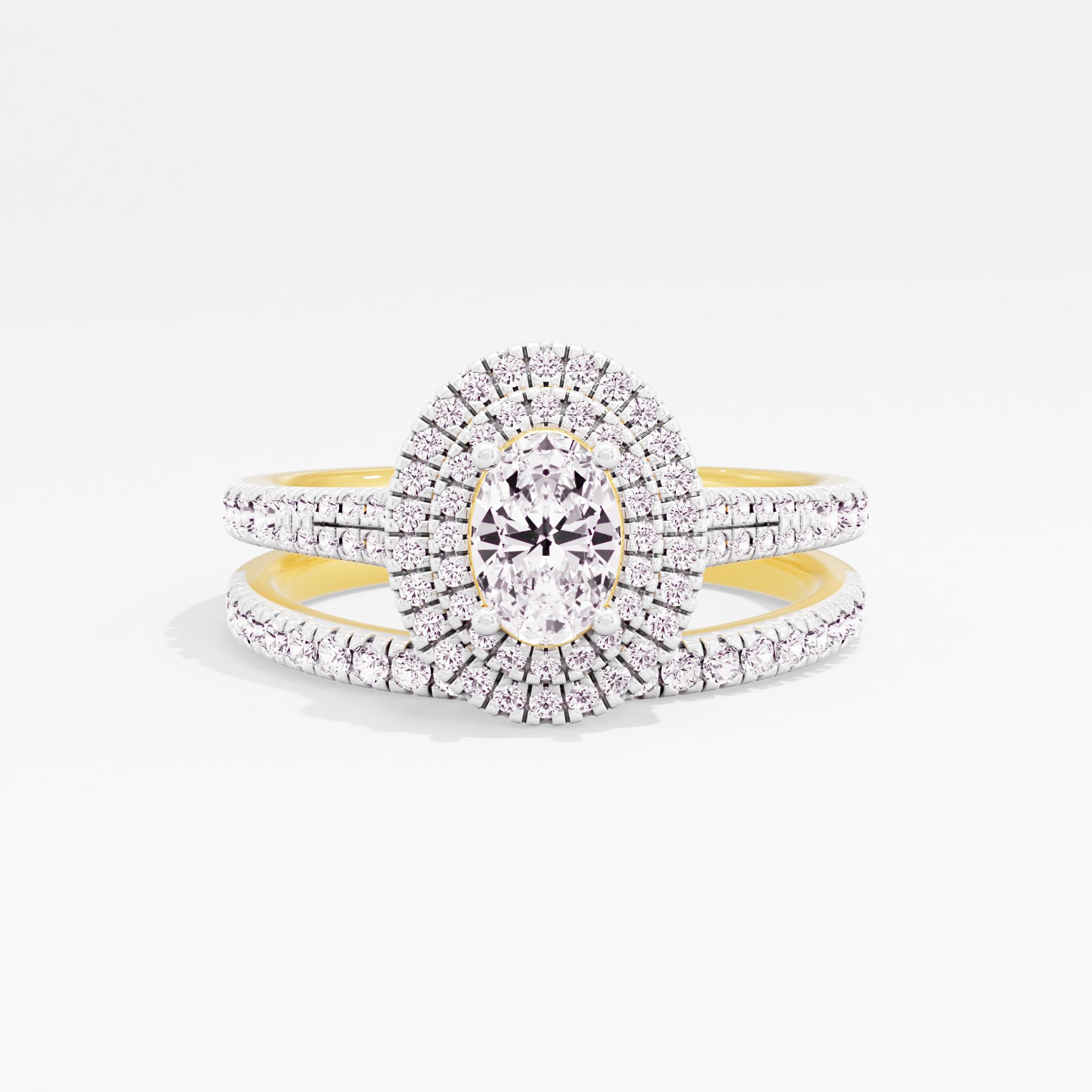 Elysian Glow Halo Bridal Ring Set