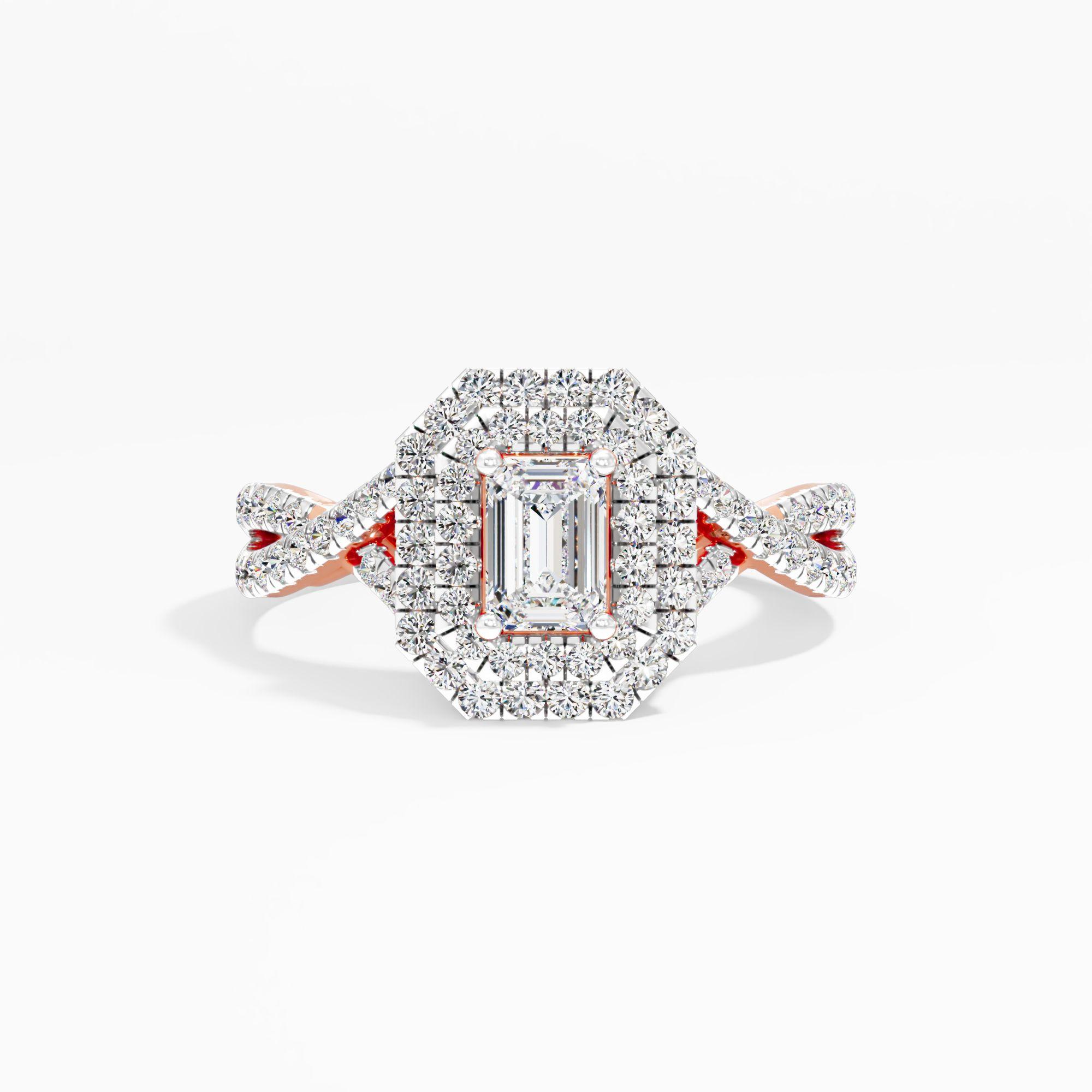 Woven Art Deco Halo Ring
