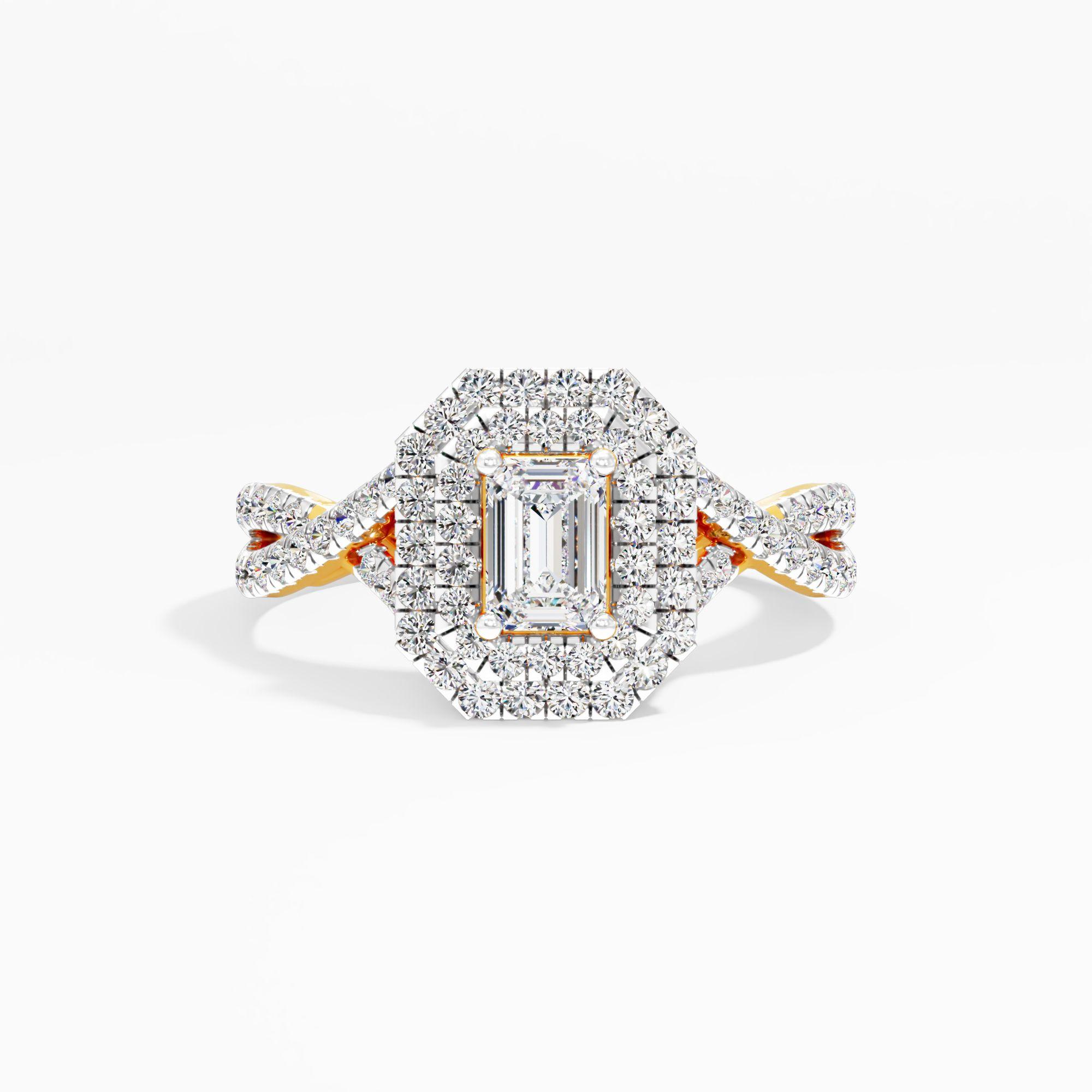 Woven Art Deco Halo Ring