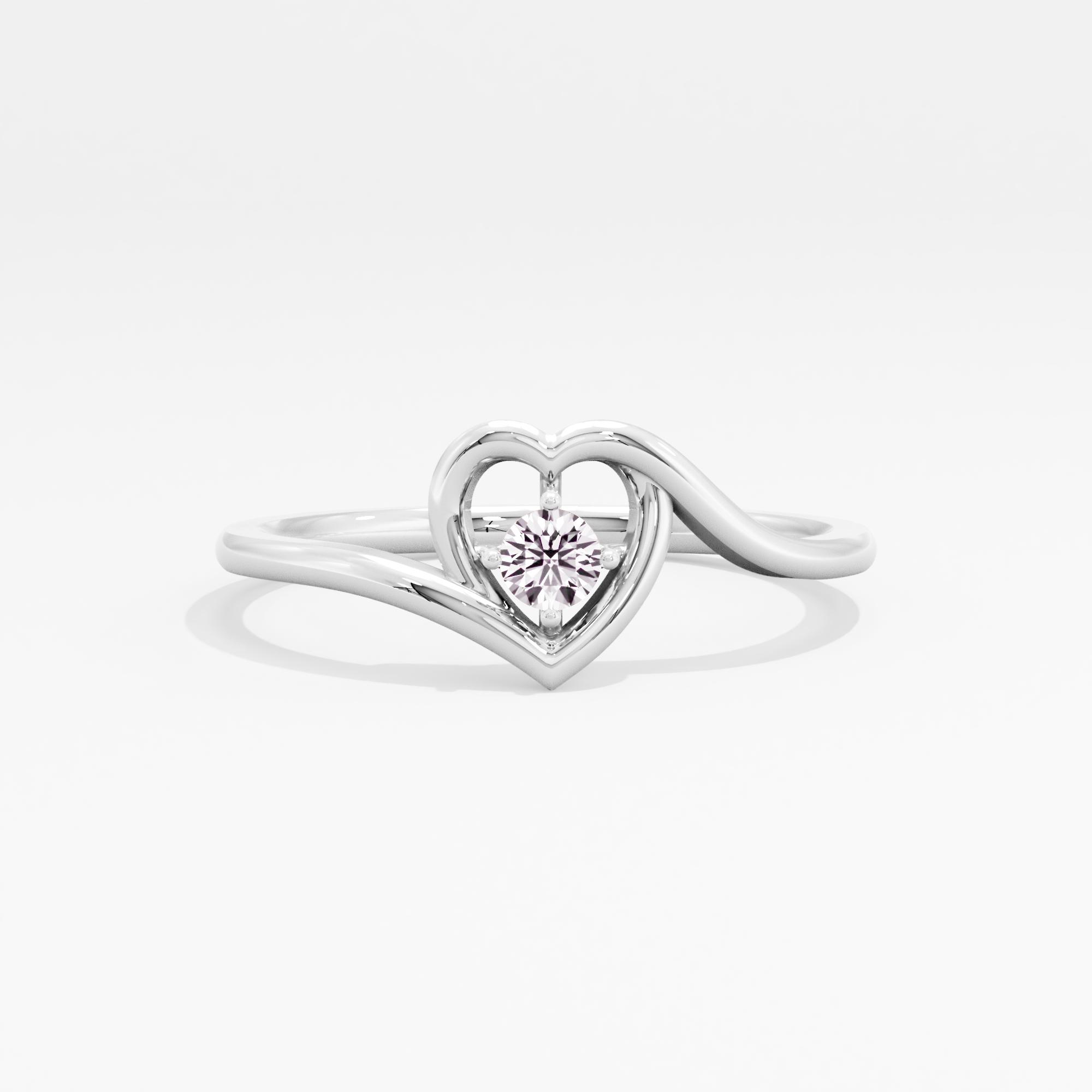 Dreamy Affinity Solitaire Heart Ring