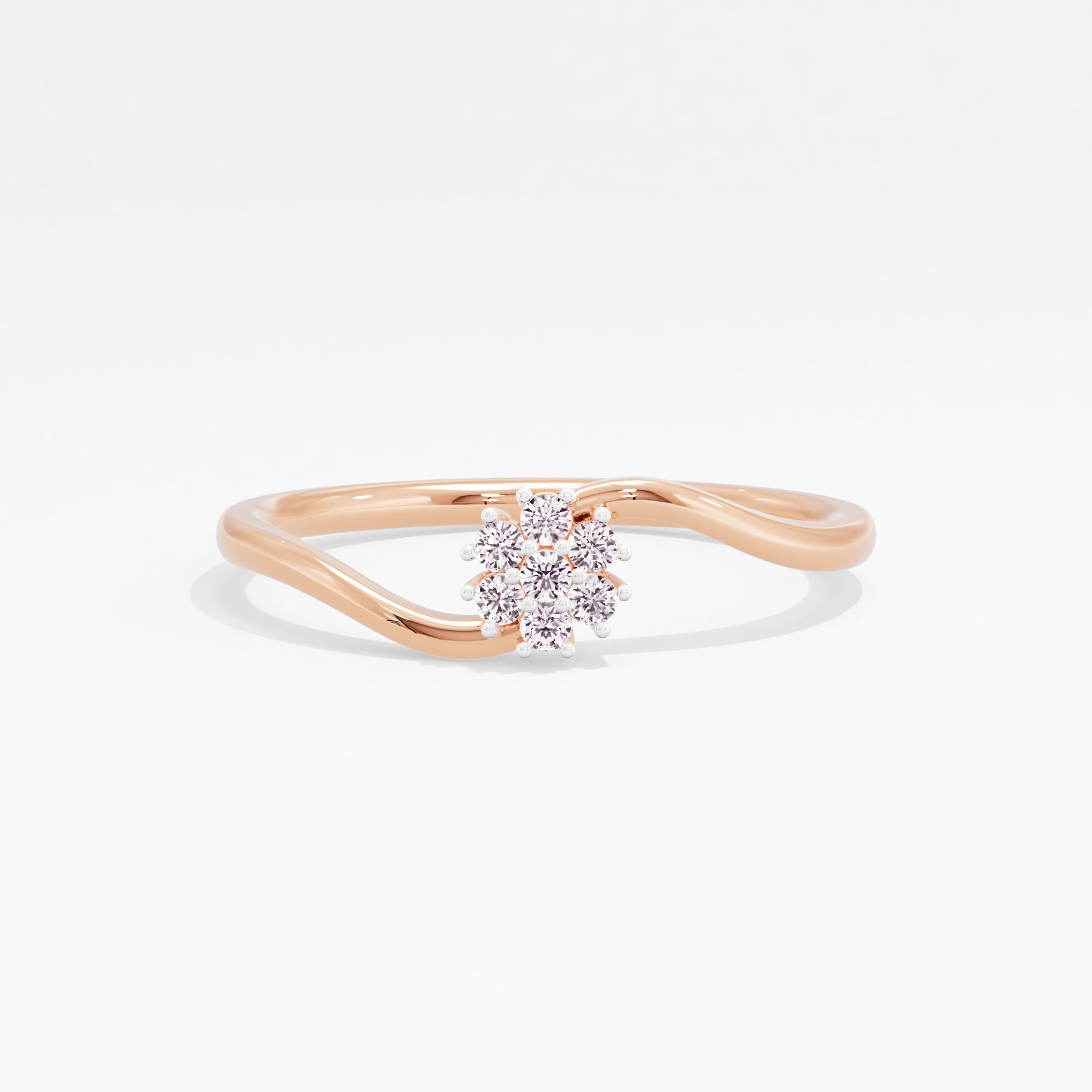Daisy Buds 7 Stone Cluster Twist Ring