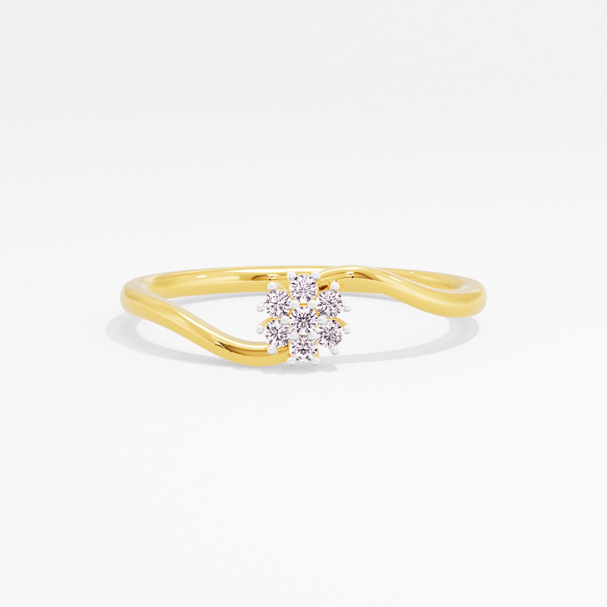 Daisy Buds 7 Stone Cluster Twist Ring