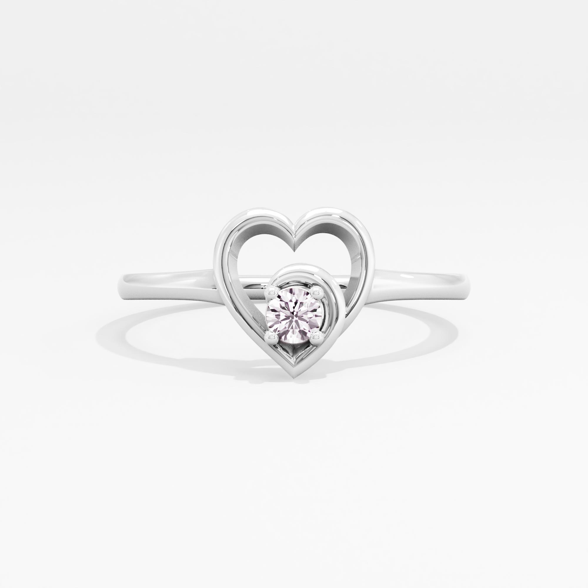 Love's Embrace Solitaire Heart Ring