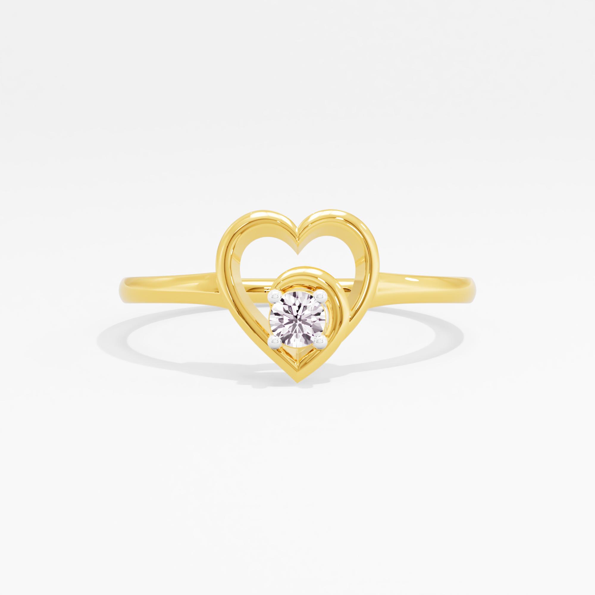 Love's Embrace Solitaire Heart Ring