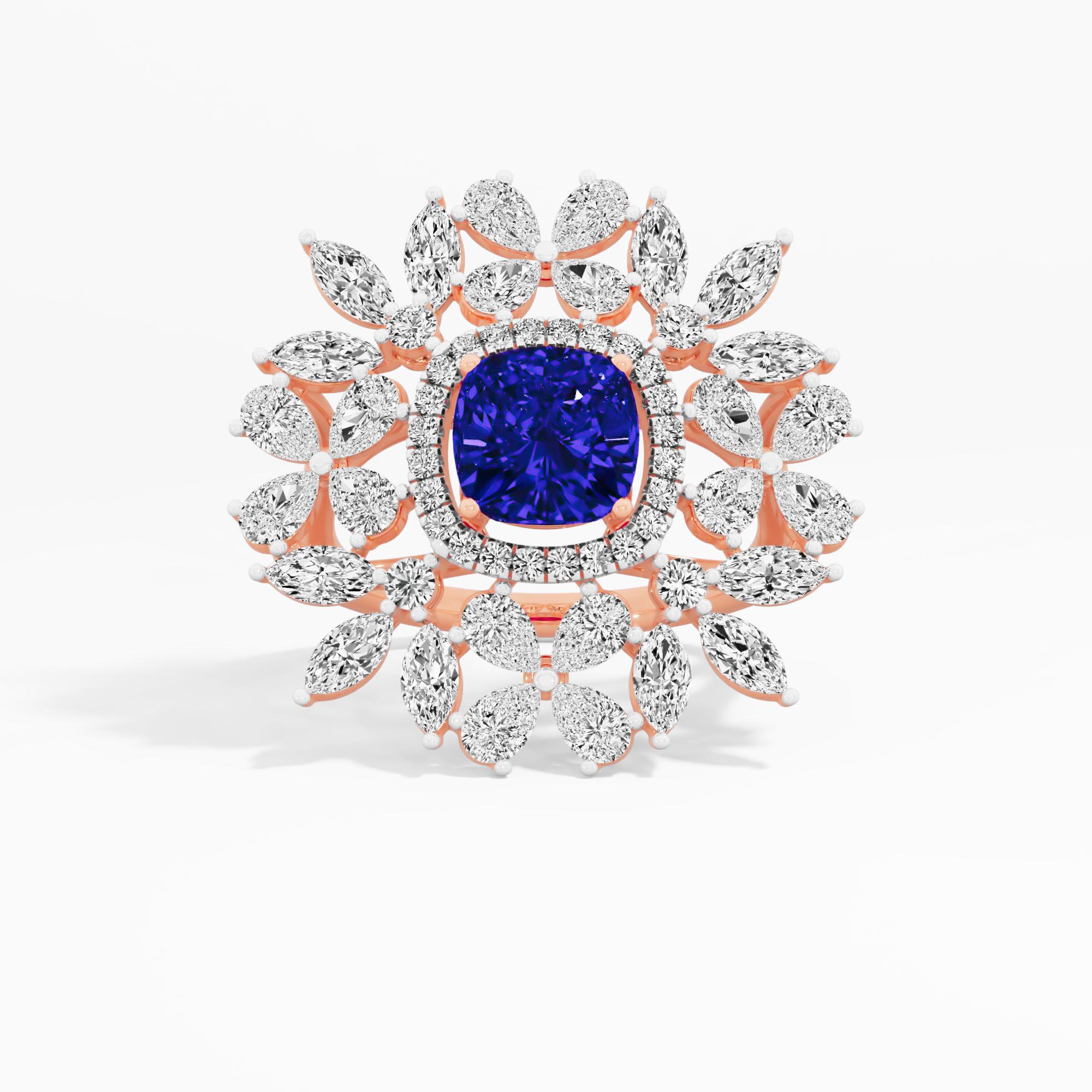 Majestic Whirl Halo Cocktail Ring