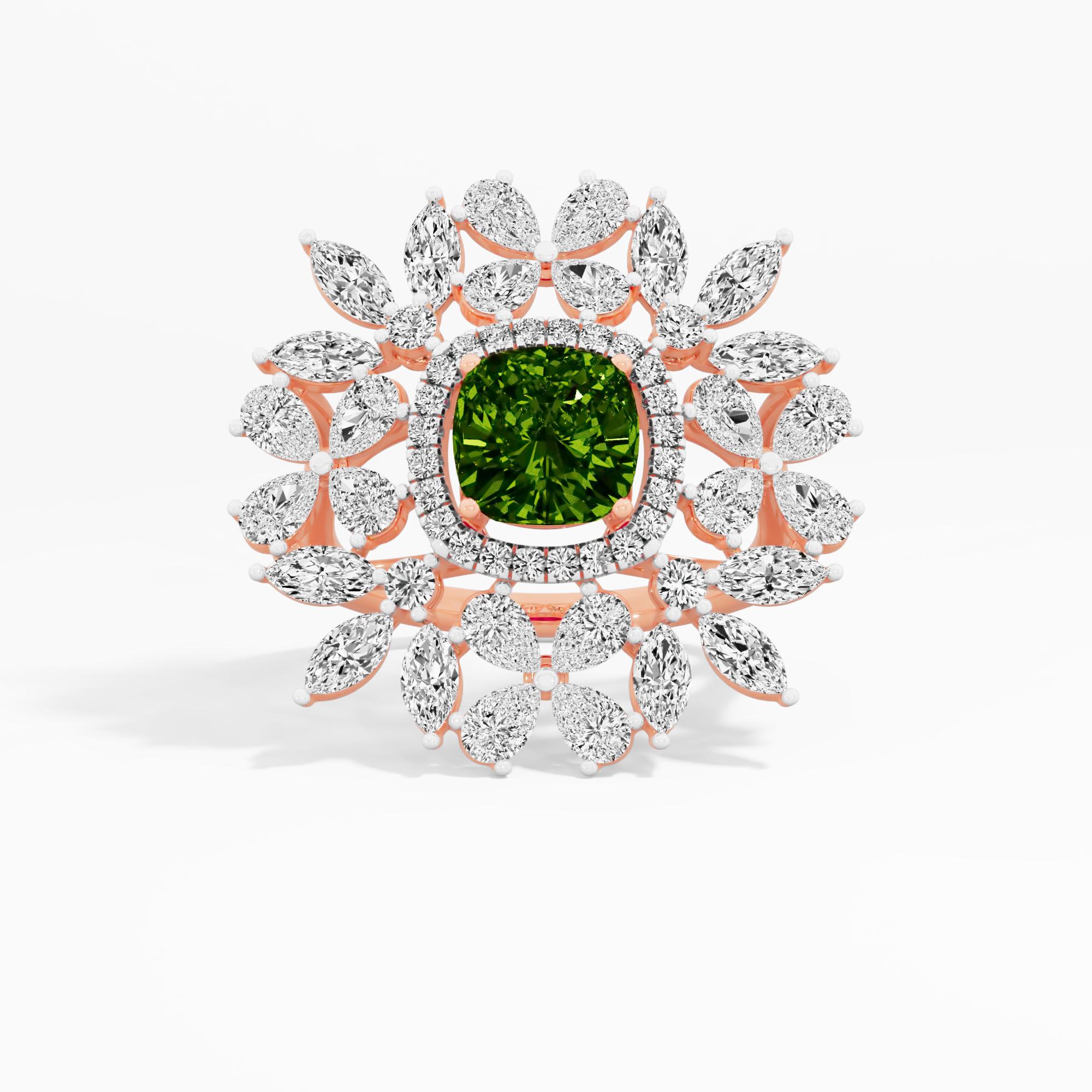 Majestic Whirl Halo Cocktail Ring