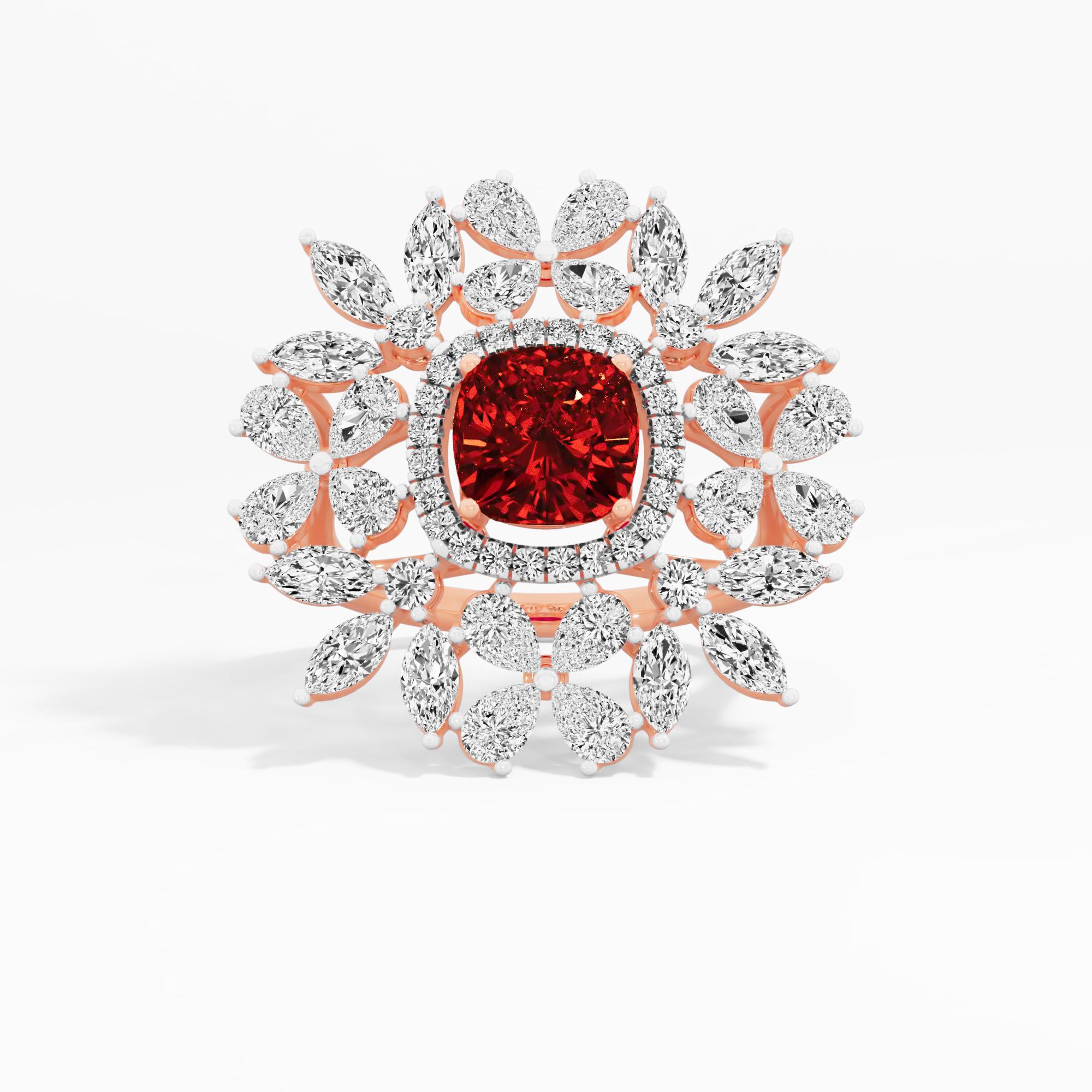 Majestic Whirl Halo Cocktail Ring