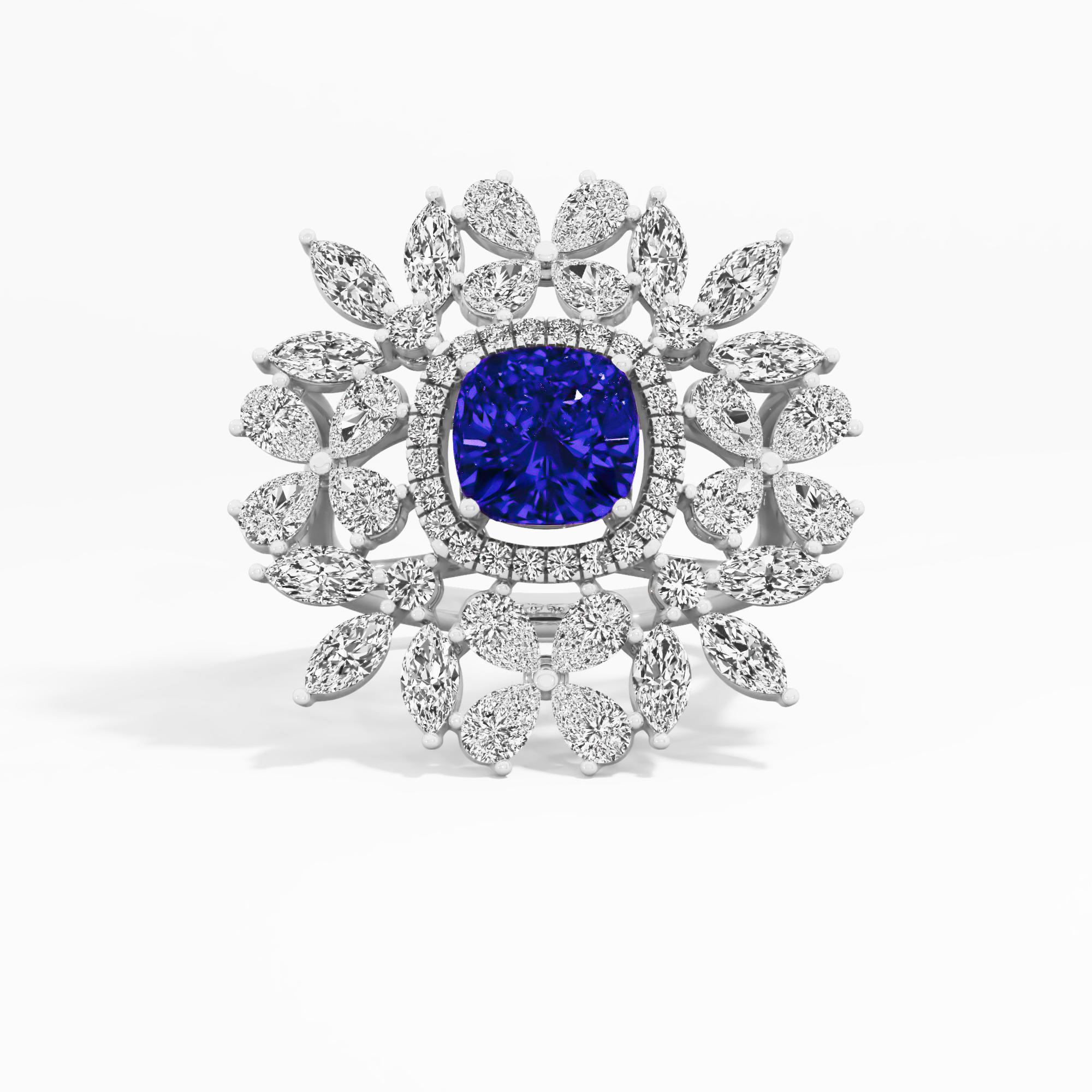 Majestic Whirl Halo Cocktail Ring