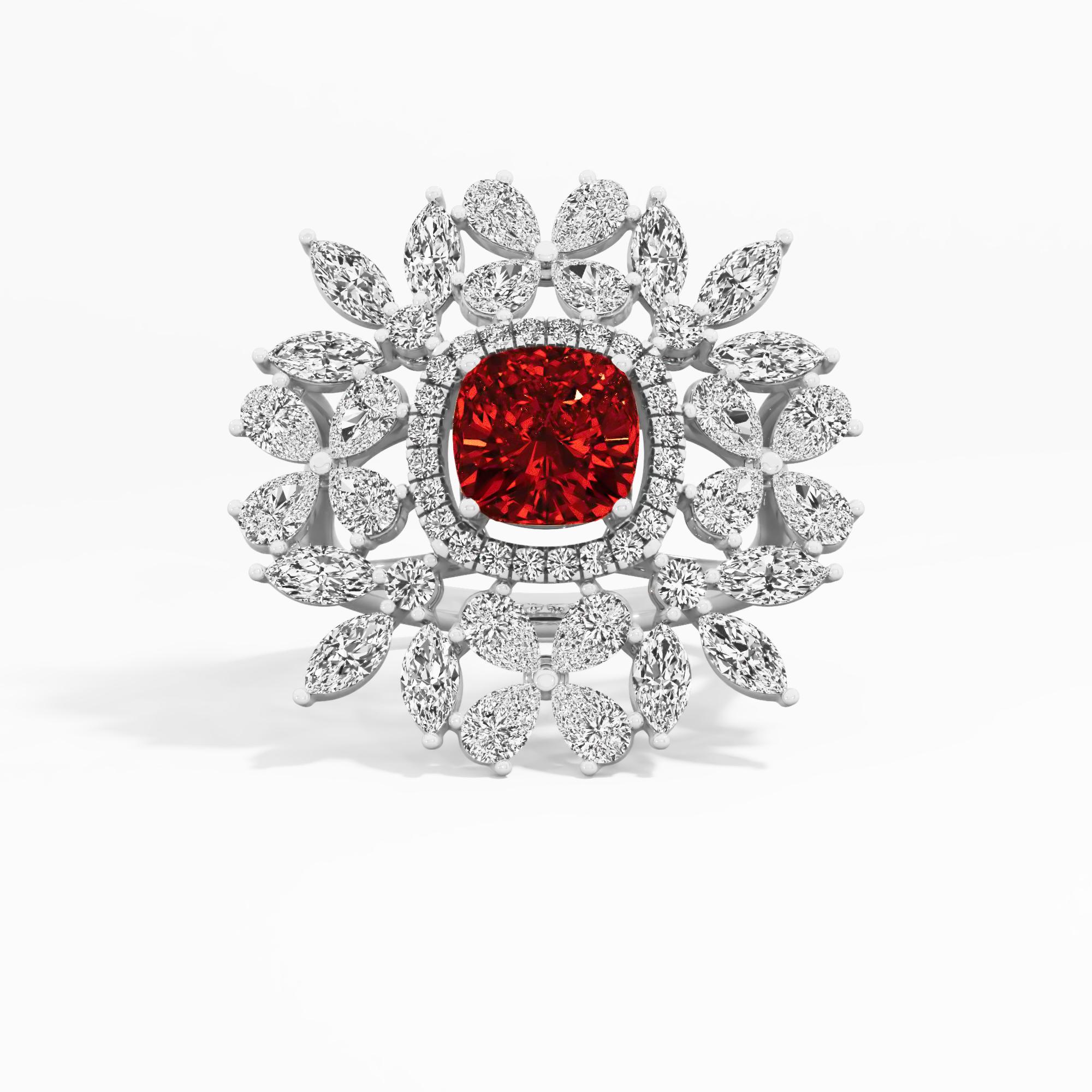 Majestic Whirl Halo Cocktail Ring