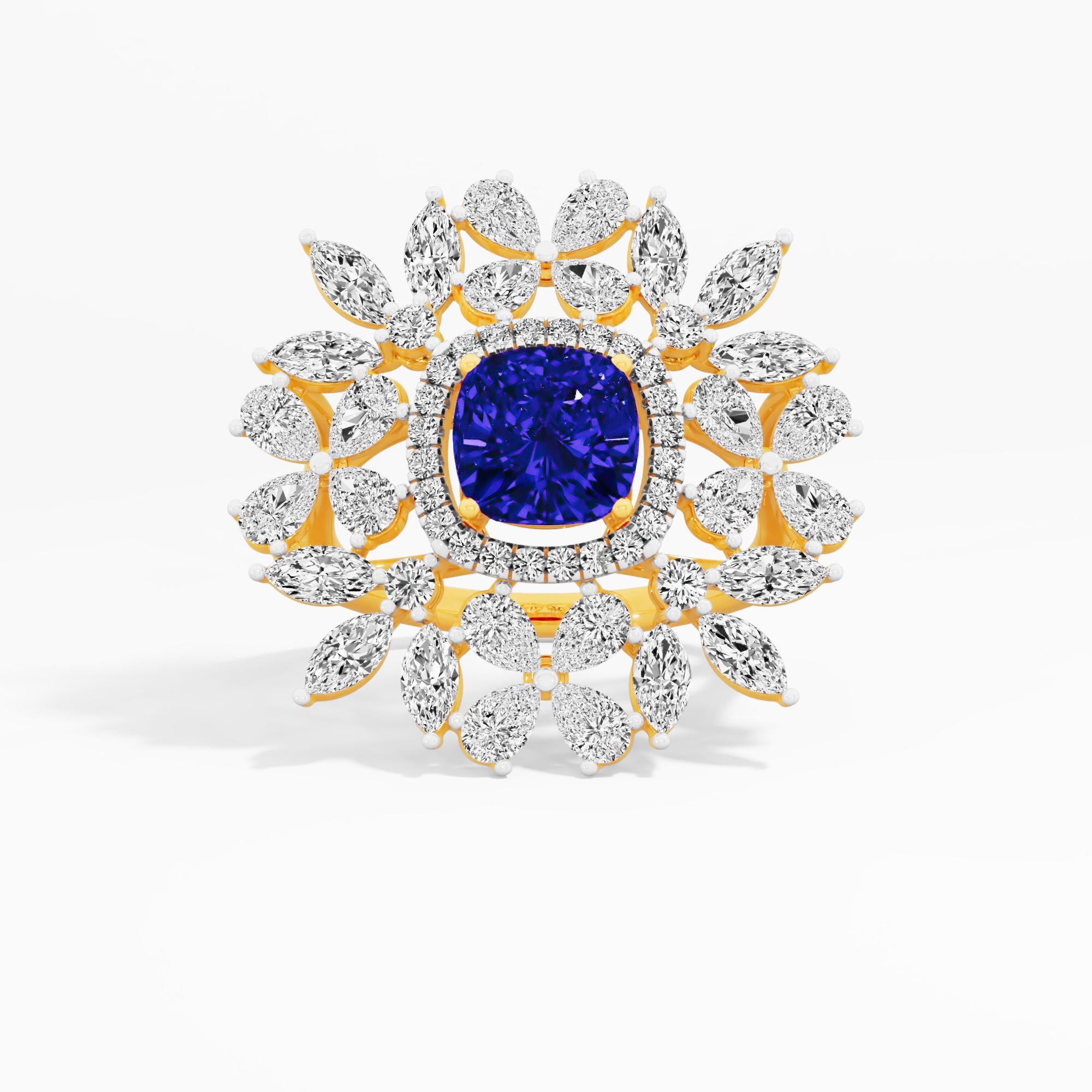 Majestic Whirl Halo Cocktail Ring