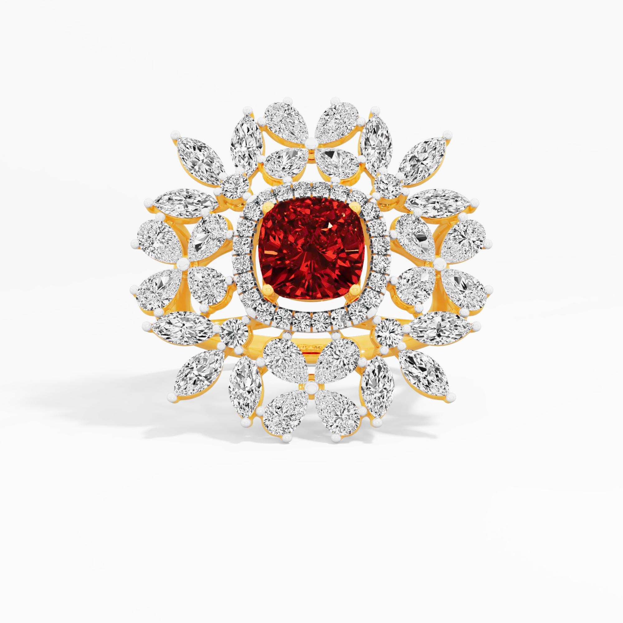 Majestic Whirl Halo Cocktail Ring