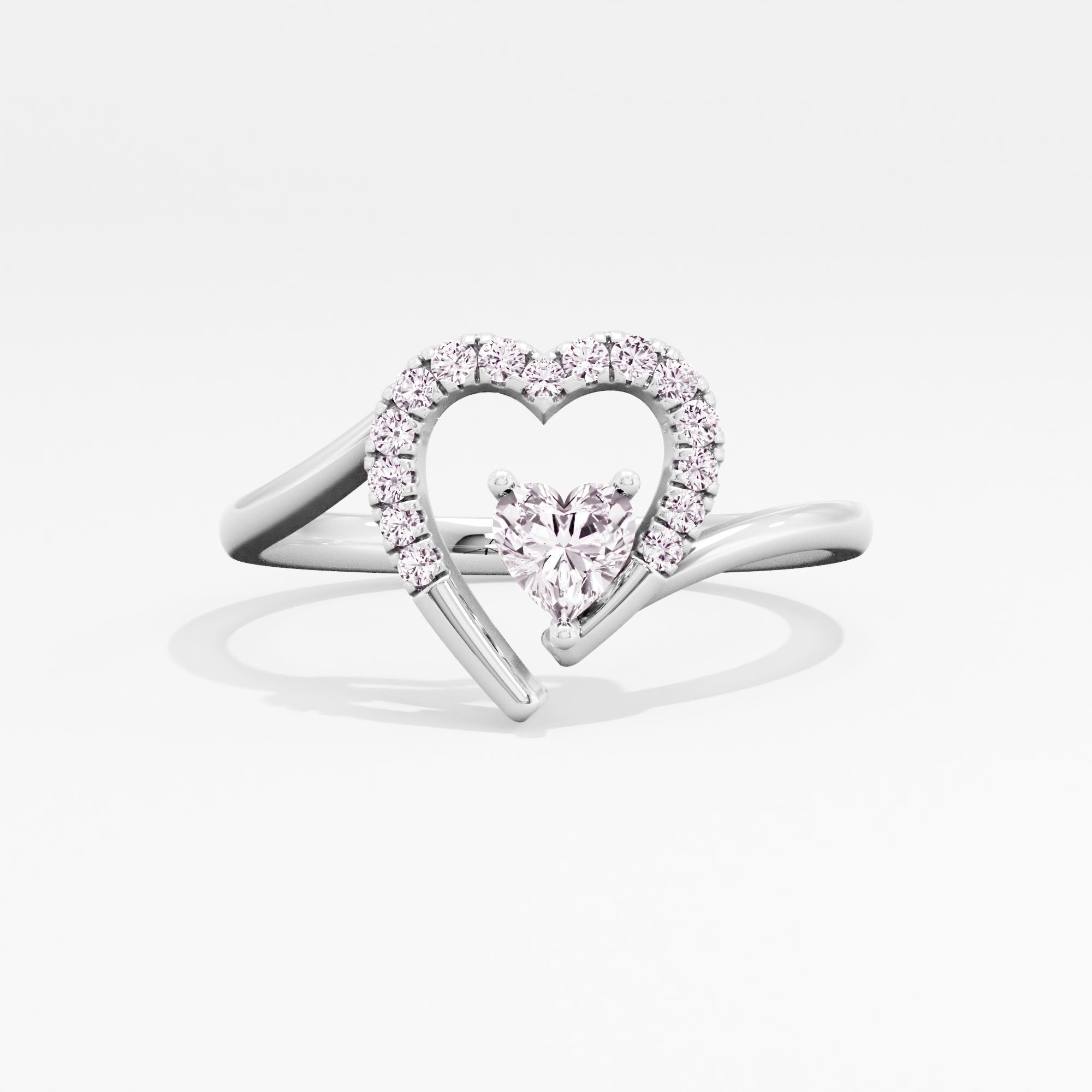 Elegant Darling Solitaire Heart Ring