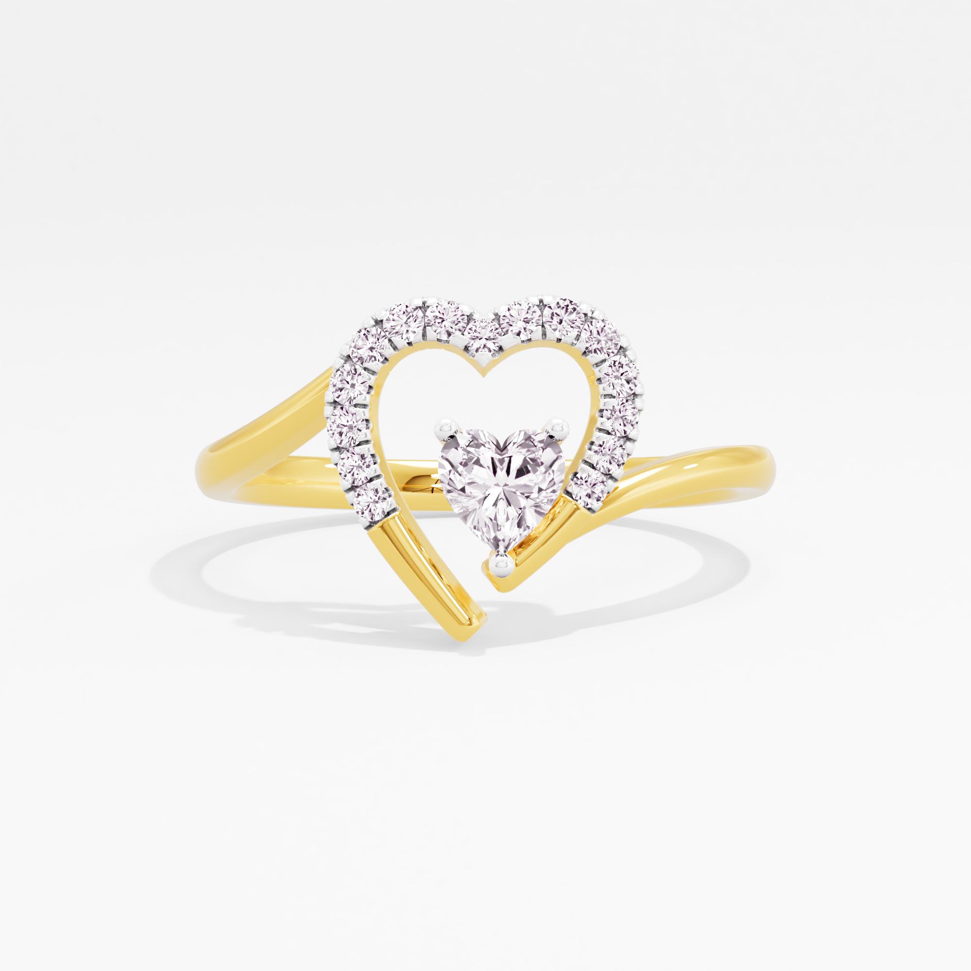 Elegant Darling Solitaire Heart Ring
