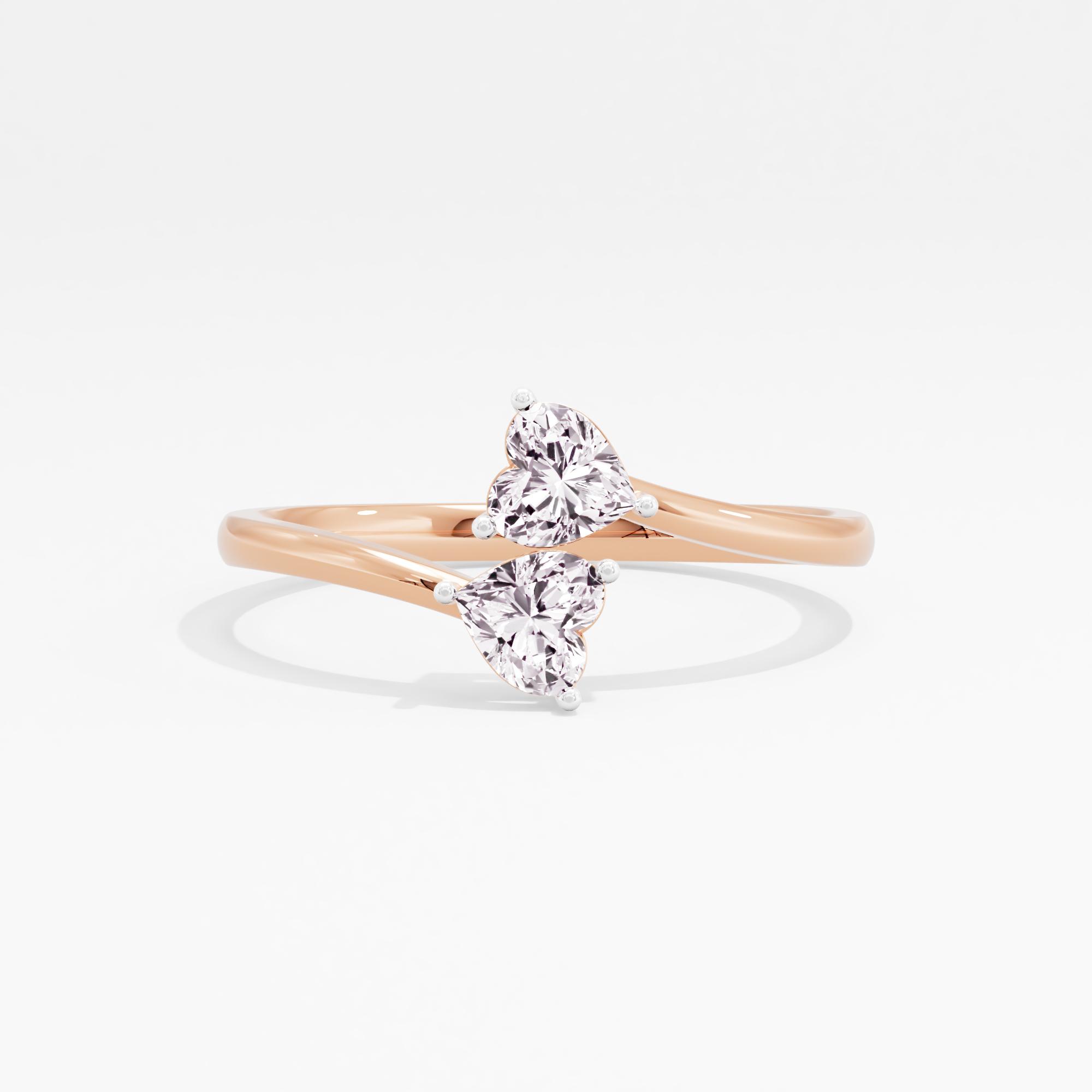 Freya Luxe 2 Stone Heart Ring
