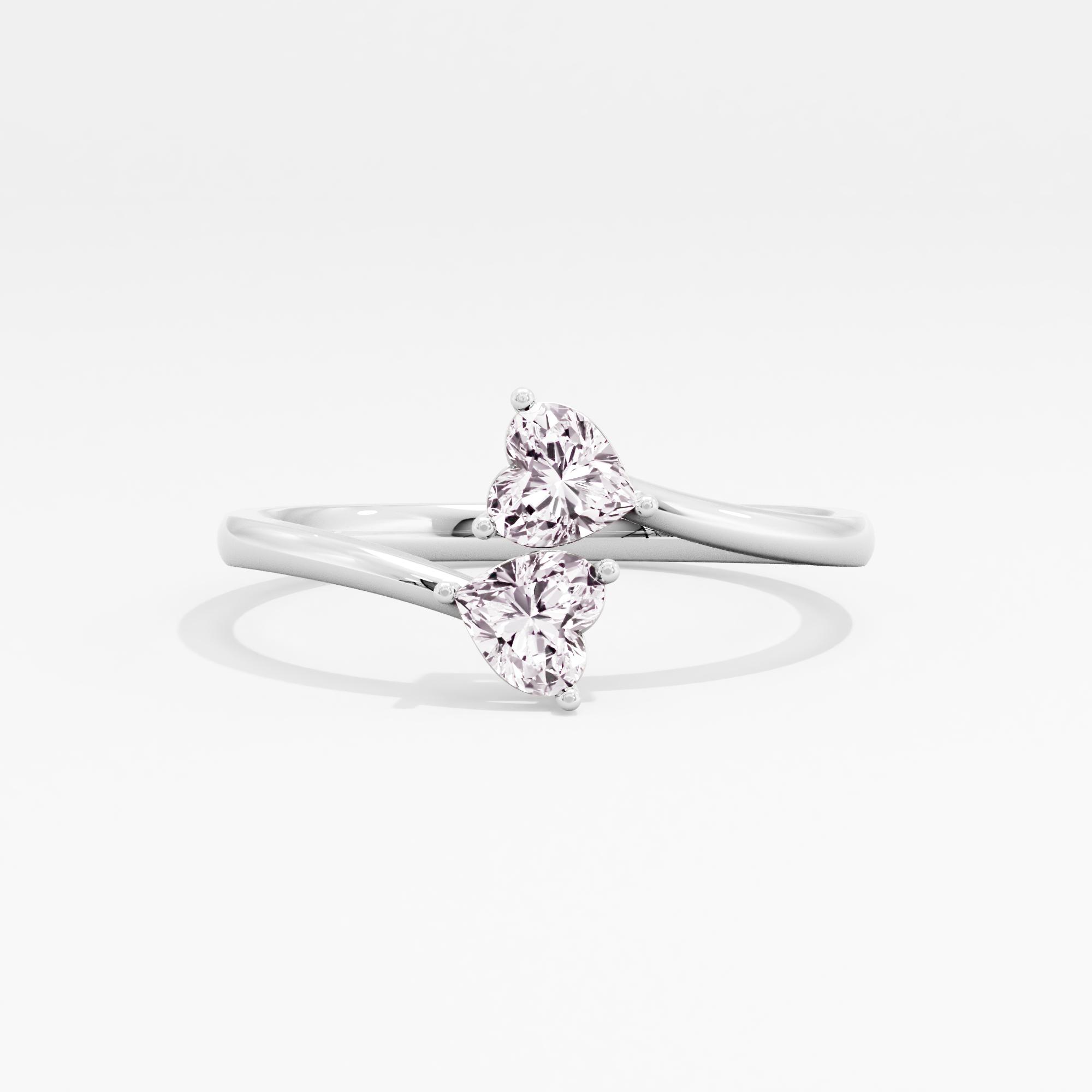 Freya Luxe 2 Stone Heart Ring