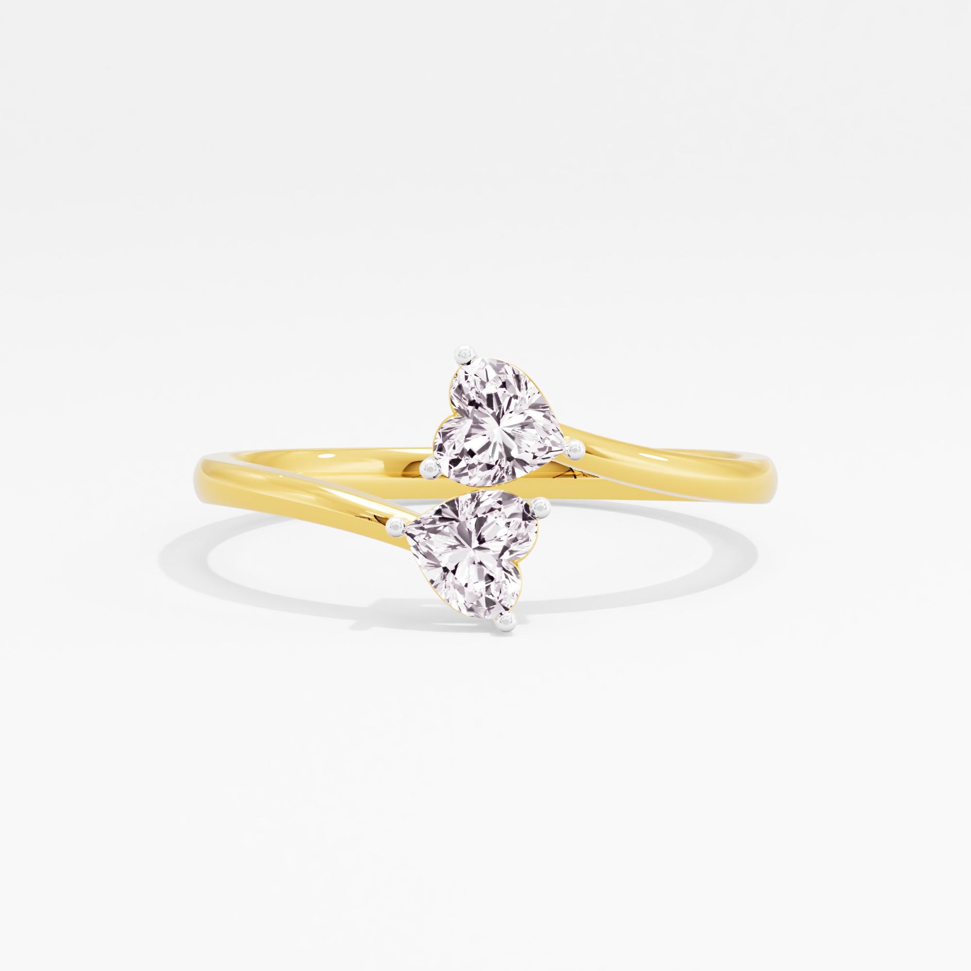 Freya Luxe 2 Stone Heart Ring
