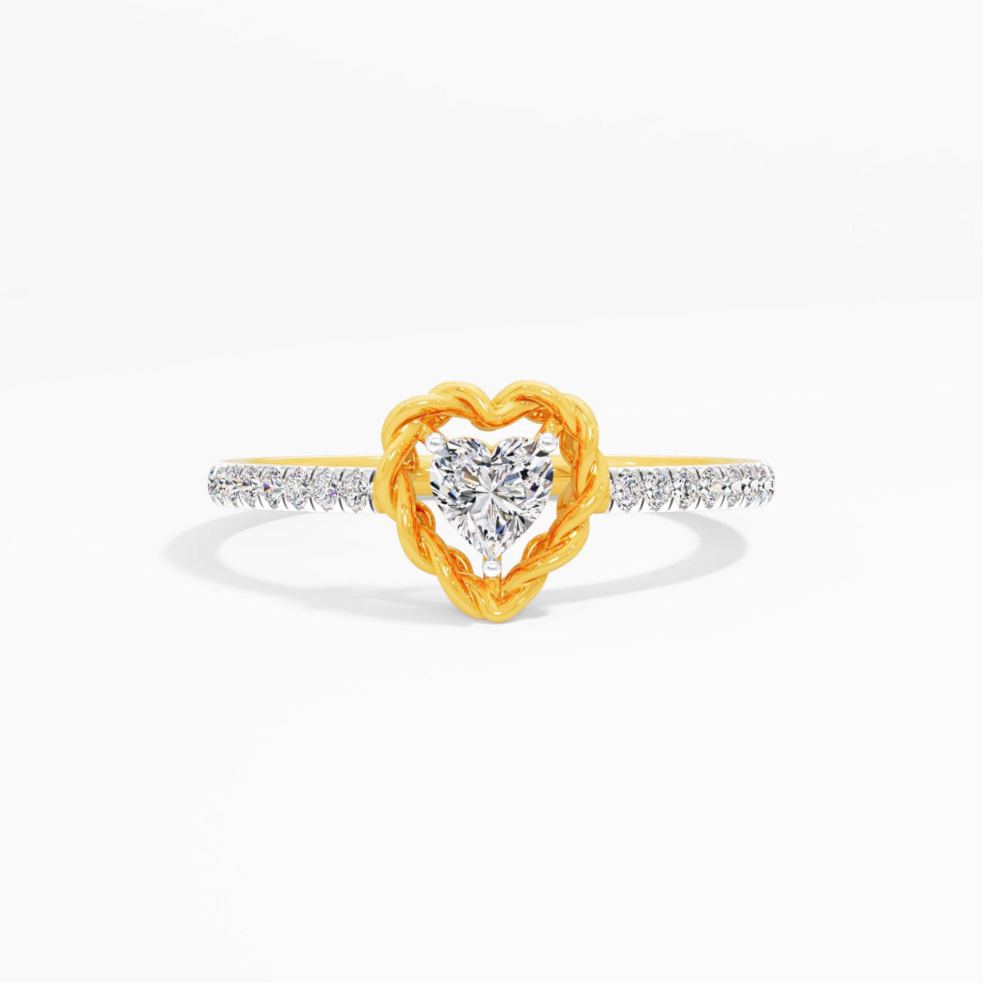 Heart Diamond Love Knot Ring